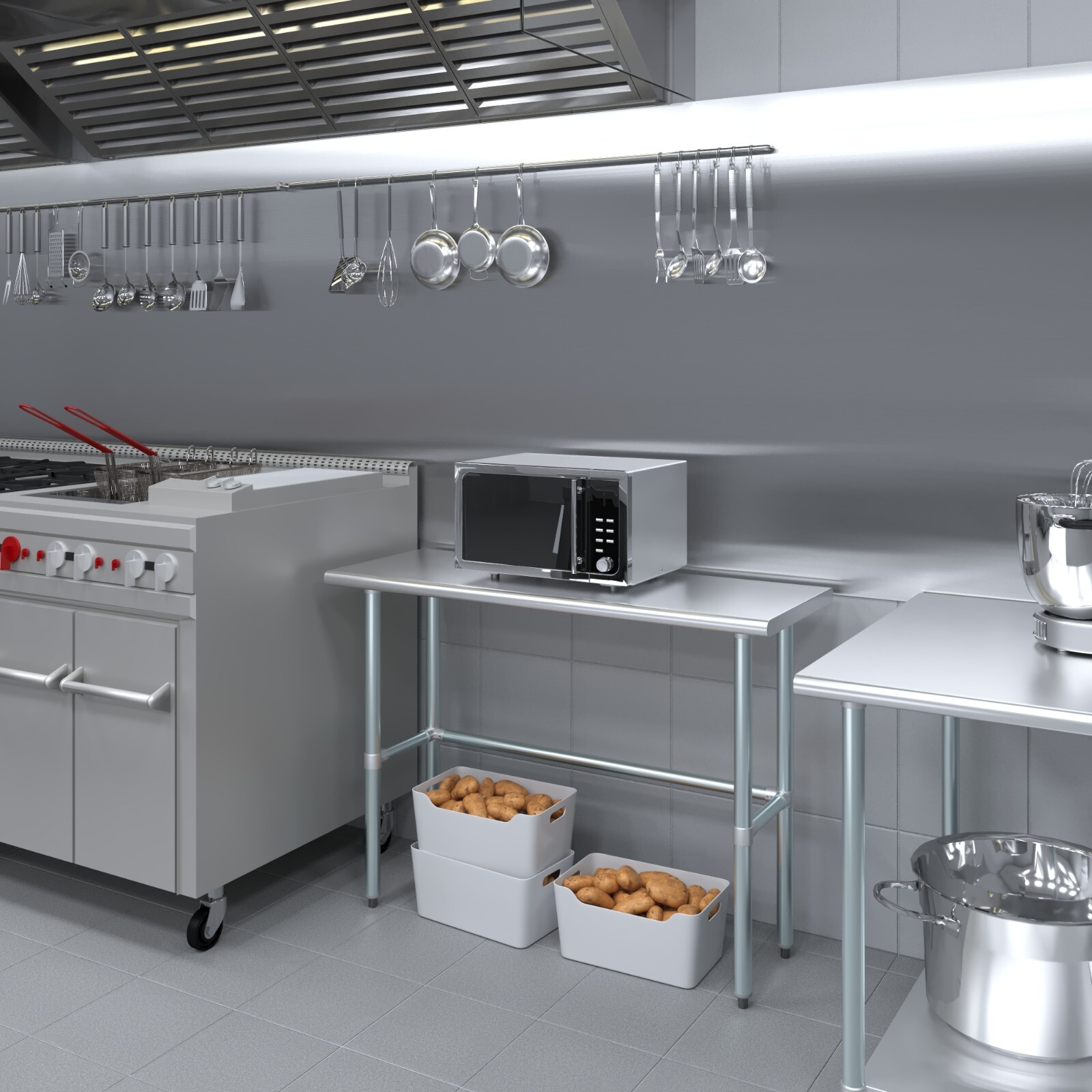 18 in. x 48 in. Open Base Stainless Steel Work Table | Residential & Commercial
