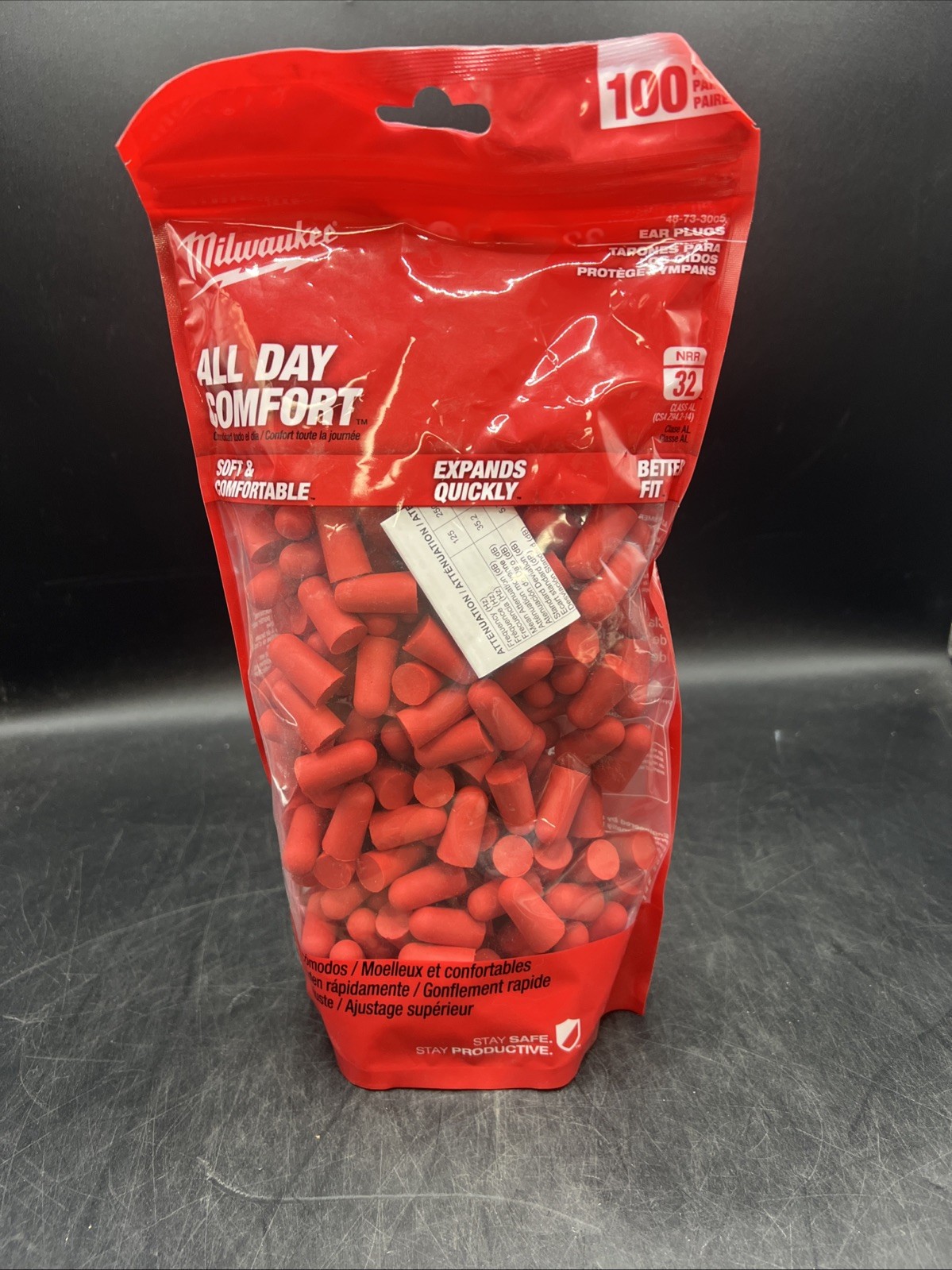 Milwaukee Disposable Ear Plugs 100 Pack 32db 48-73-3005