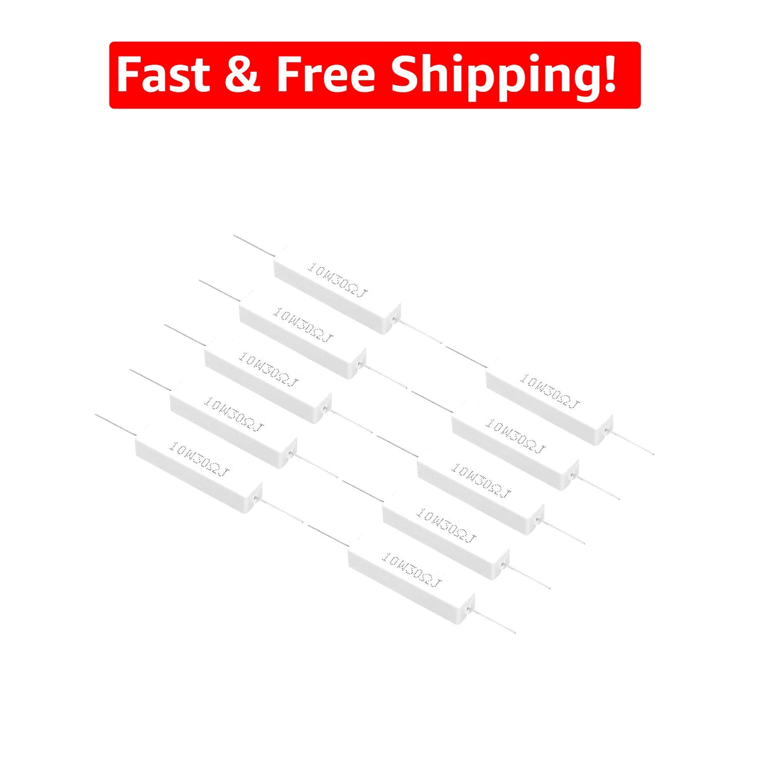 Reliable 30 Ohm Ceramic Cement Resistors – 20 Pcs, 10W Power, Moisture Resistant