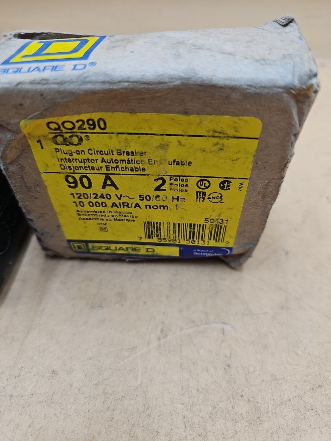 Square D QO290 2 Pole 90 Amp Type QO Plug-On Circuit Breaker