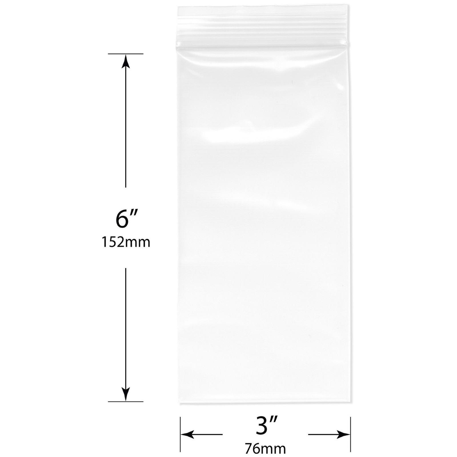 Plymor 3″ x 6″, 4 Mil Heavy Duty Zipper Reclosable Plastic Bags