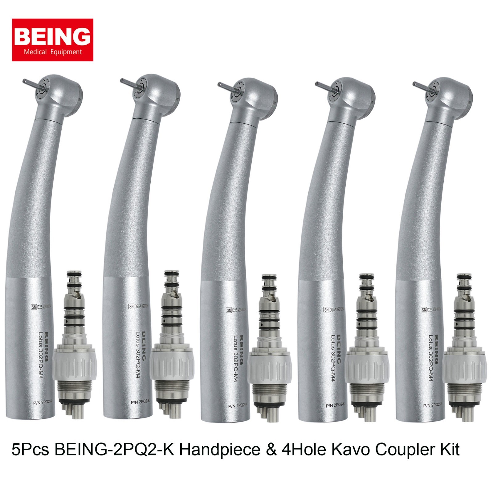 5Pcs BEING Dental High Speed Turbine Fiber Optic Handpiece for KaVo Coupler 4/6H