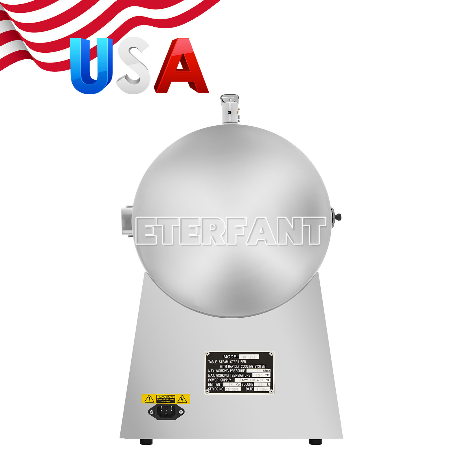 ETERFANT 24L Medical Pressure Steam Sterilizer/Electric Autoclave Sterilizer