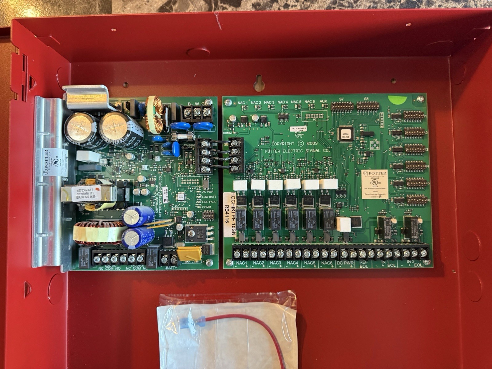 POTTER PSN 106 NAC POWER SUPPLY WITH HOCKIKI PE-10SN Cover Door. Tested. Work!