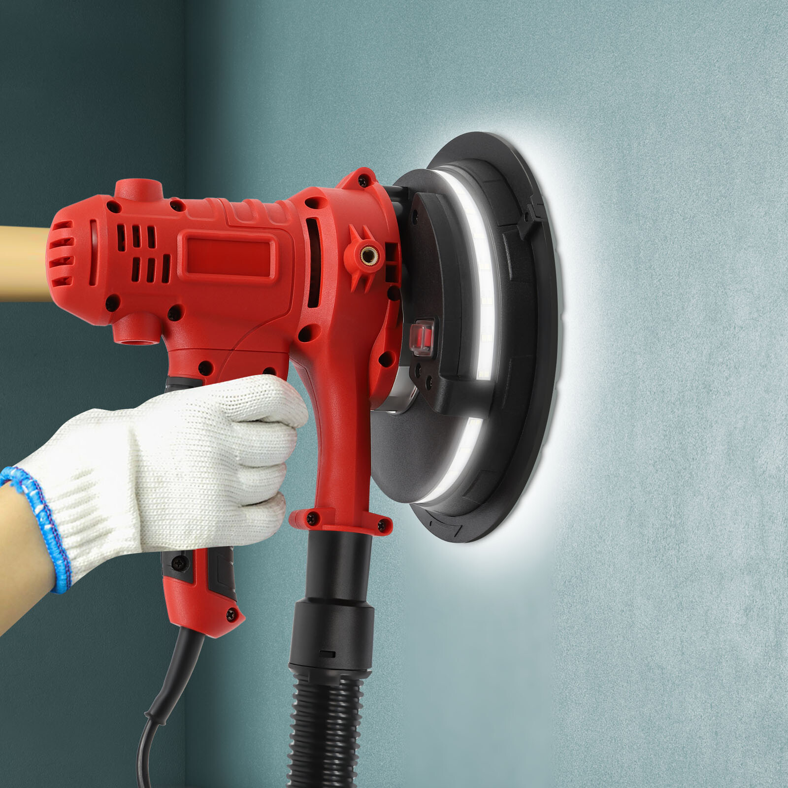 1200W Electric Drywall Sander Variable Speed Sanding Machine W/ LED Light Strip