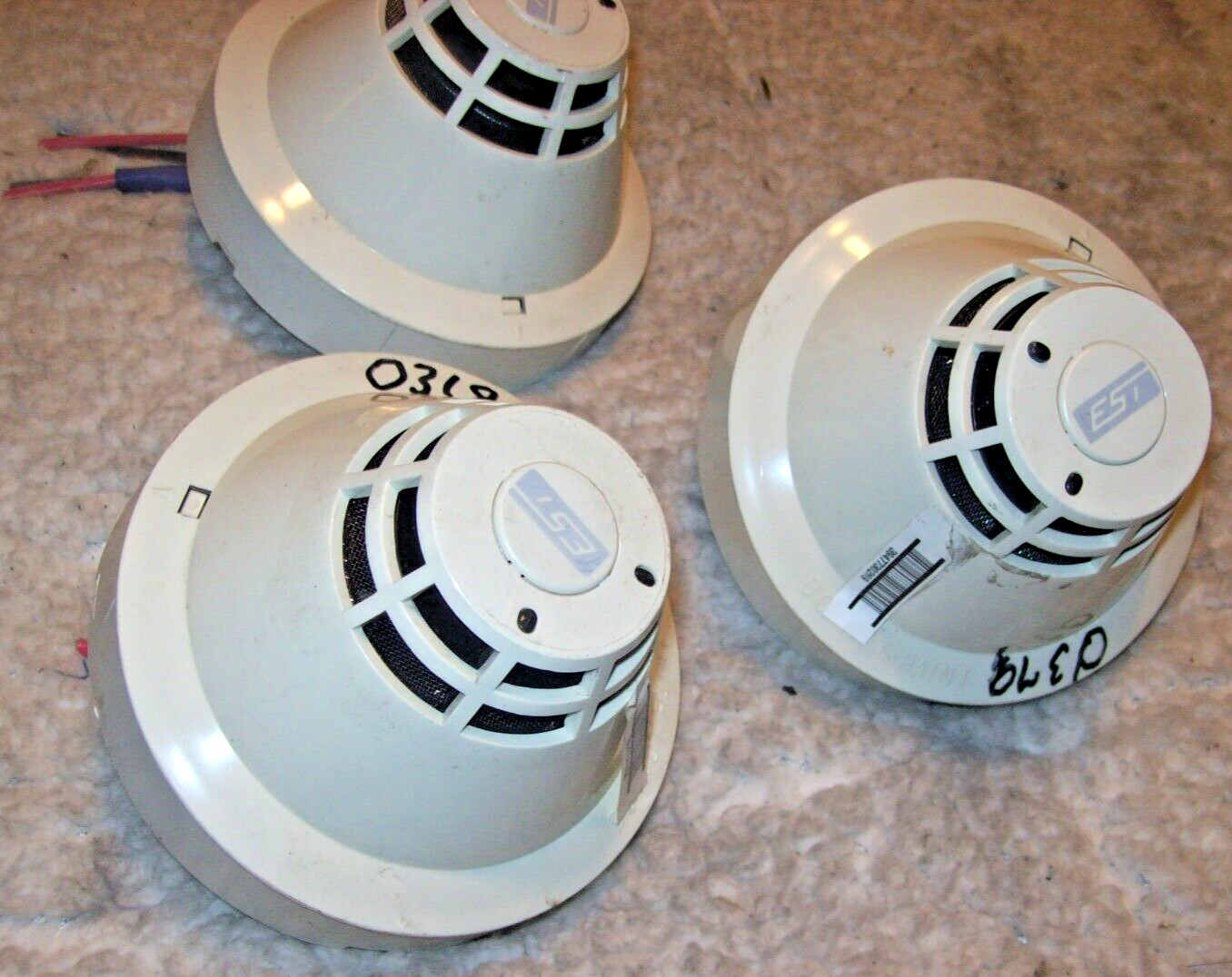 Lot of 3 Edwards EST SIGA-PS Intelligent Photoelectric Smoke Detectors (F21)