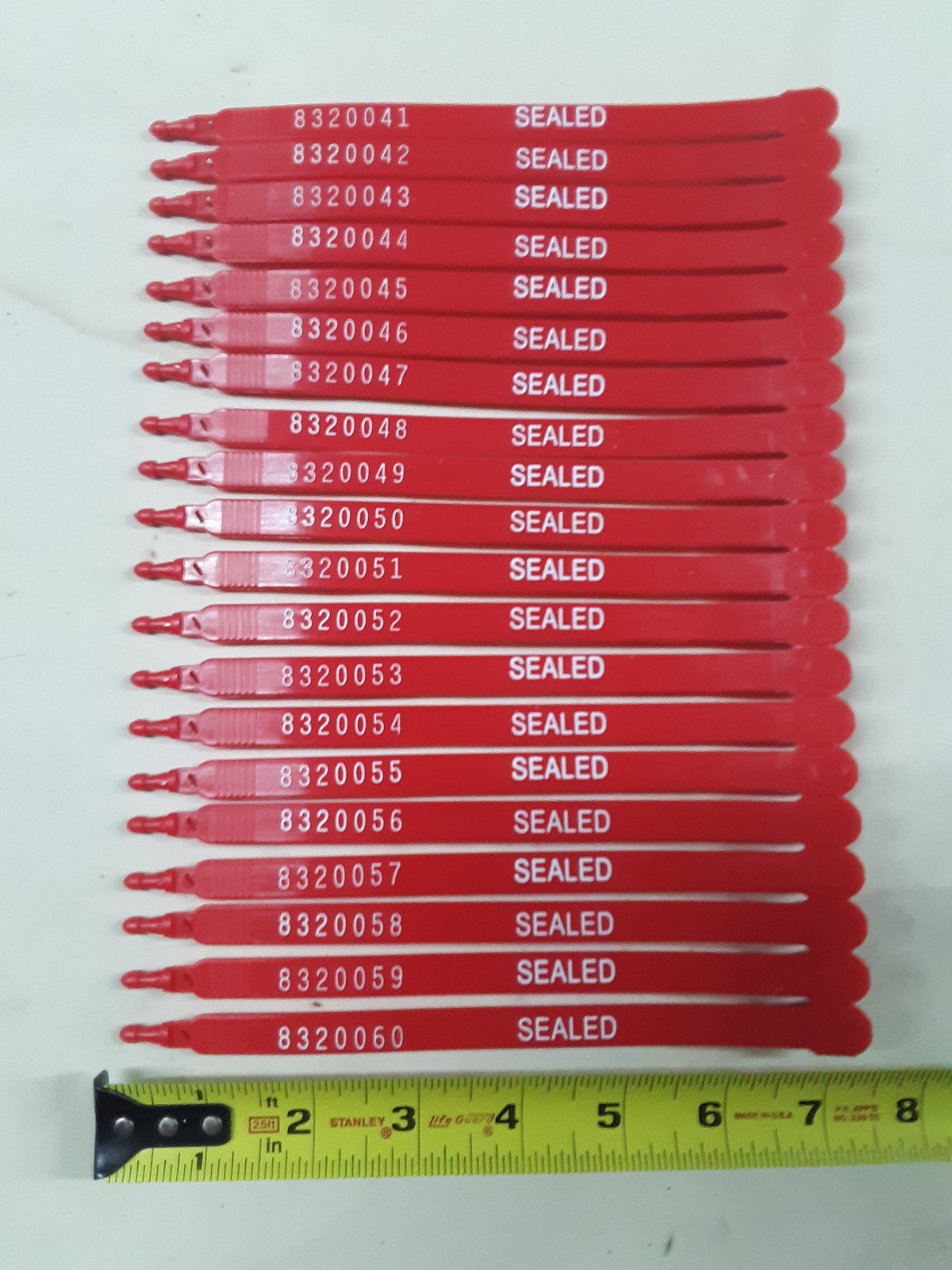 100 RED Plastic Security Tamper Seals Tag for Trucks, Trailers, Containers