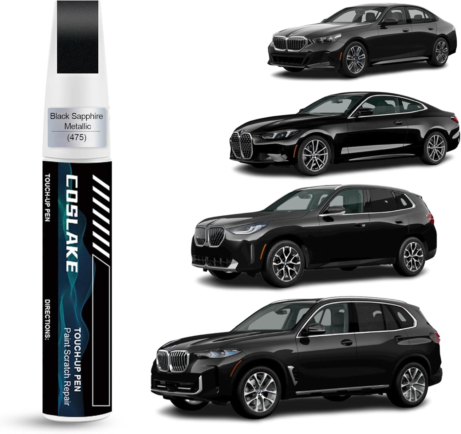 Car Touch Up Paint(Black Sapphire Metallic(475)) for BMW, Car Paint Scratch Repa
