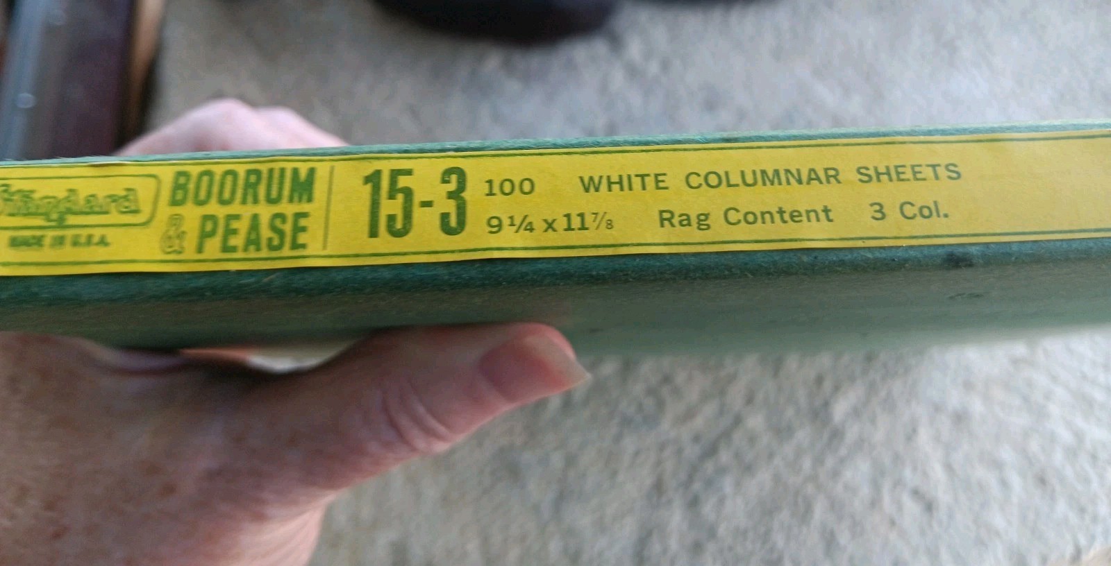 Vintage Boorum & Pease Columnar Accounting Sheets 15-3 Column 9-1/4 x 11-7/8 Box