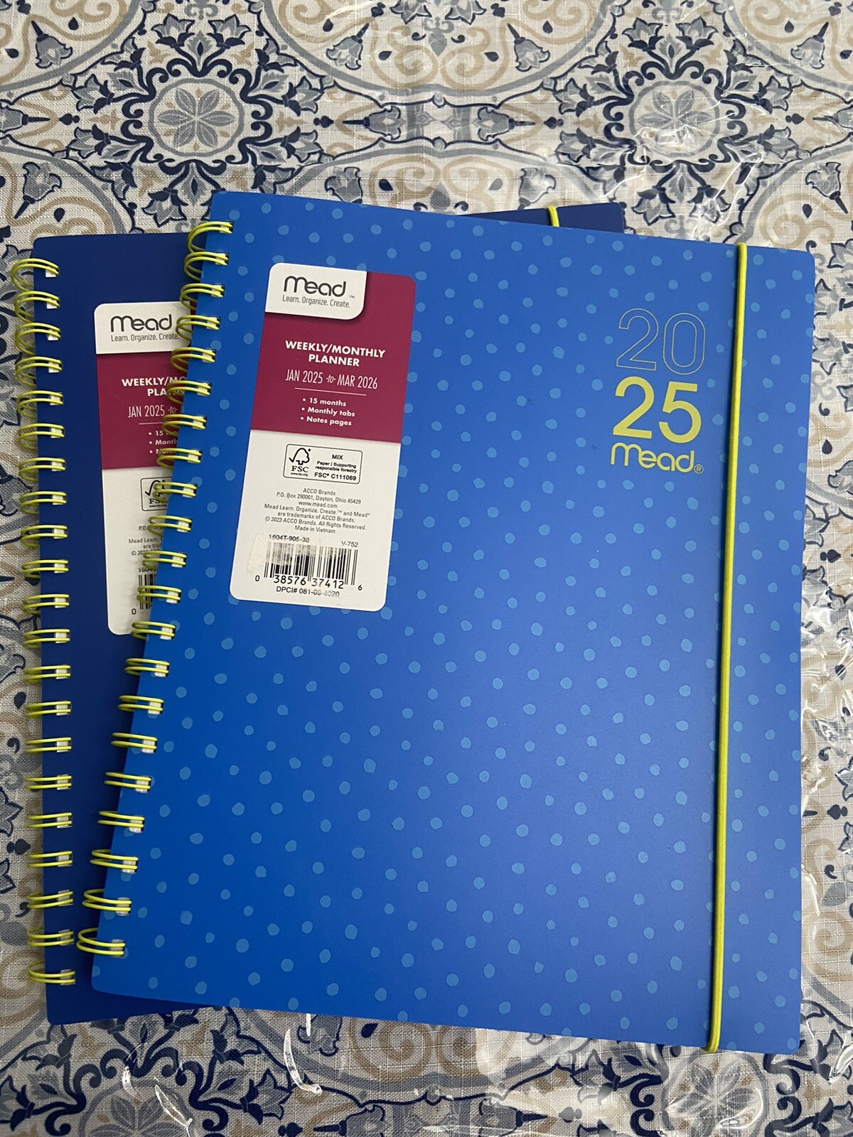 Mead Weekly Monthly Planner 2025 15 Months Note Pages 8”x11” Lot Of 2