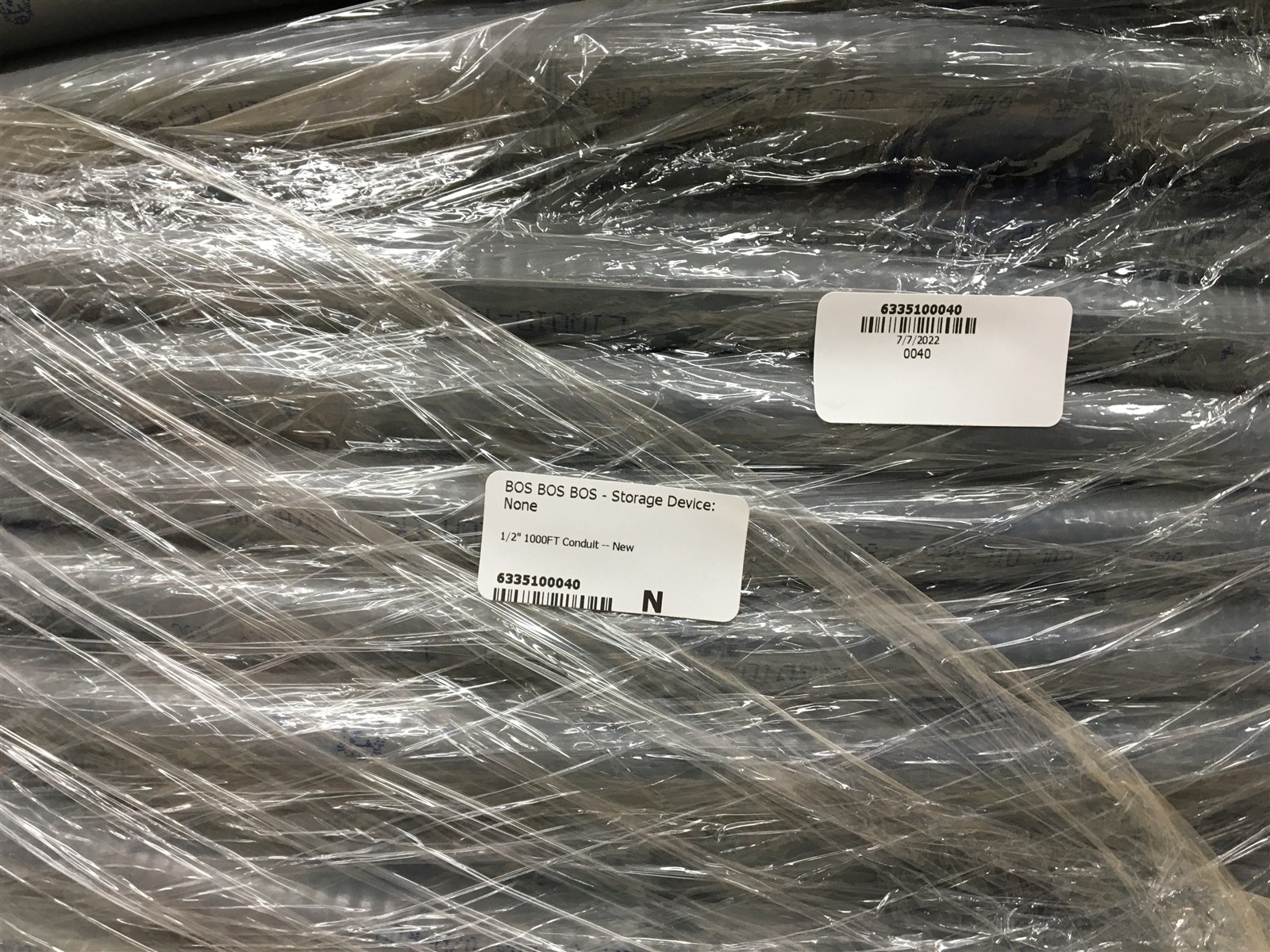 1000′ PVC-Coated Galvanized Steel Type EF Gray Liquidtight Conduit 1/2″ Cut Reel