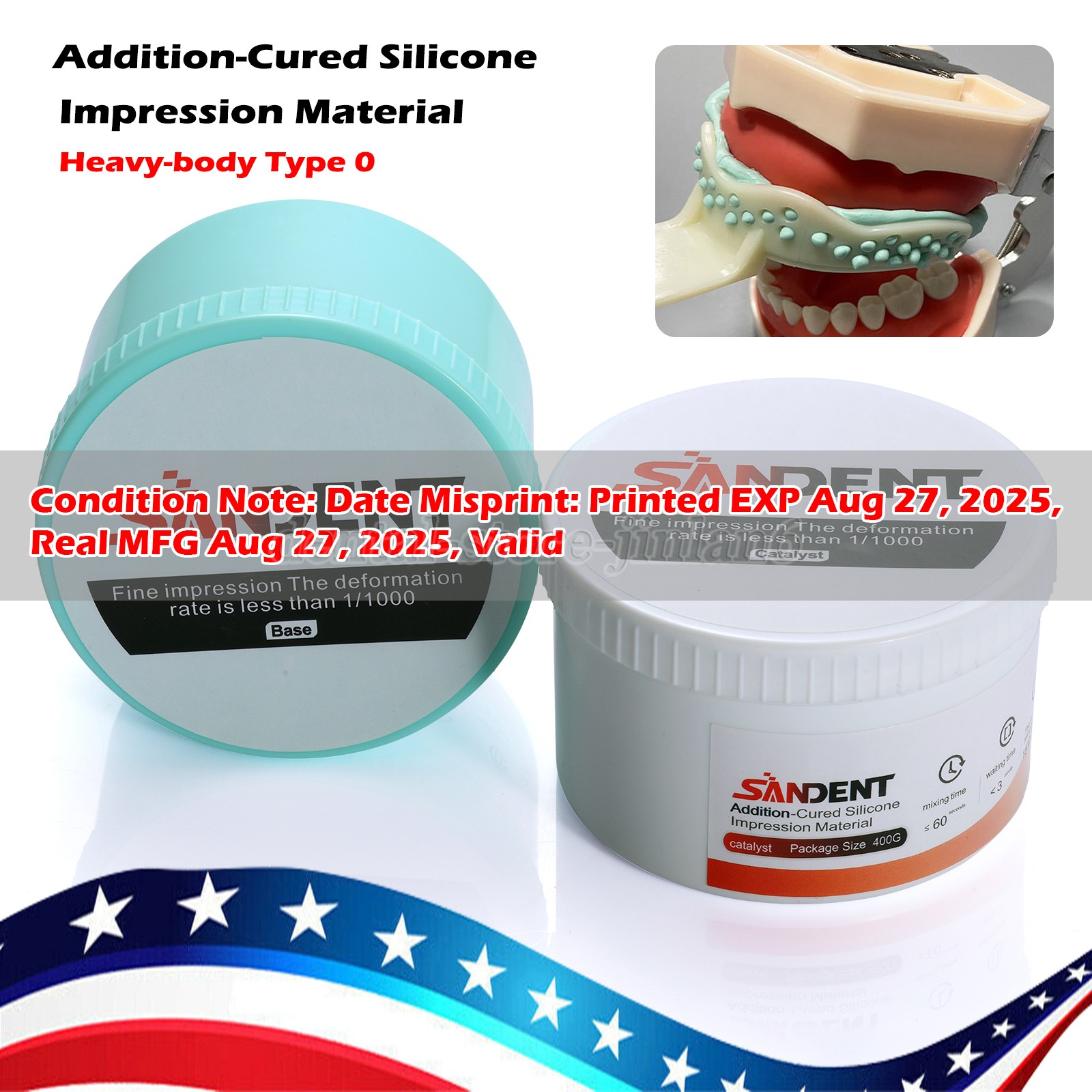 Dental Putty Fast Set PVS VPS Impression Material Silicon Base+Catalystst SA