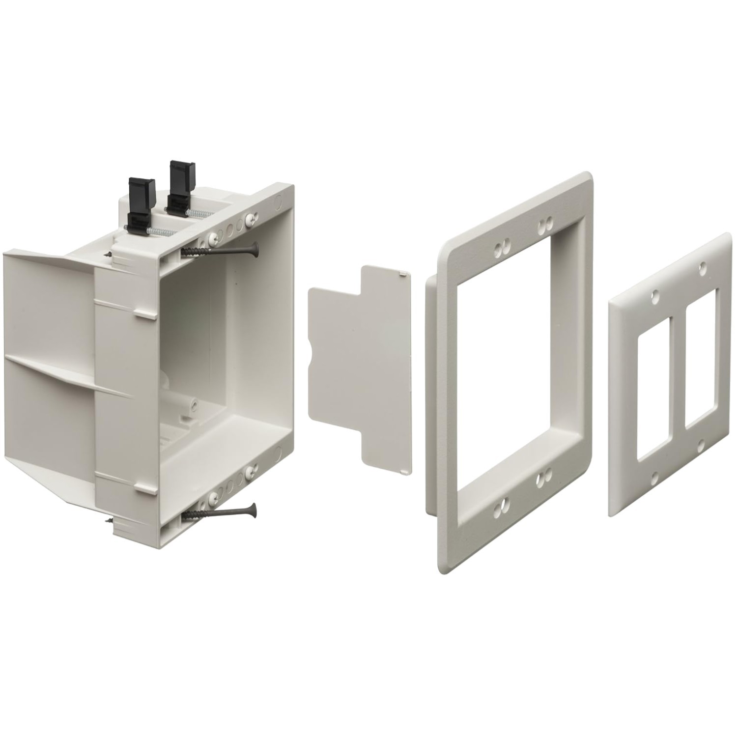 White Recessed Mounting Box for Electrical Outlets