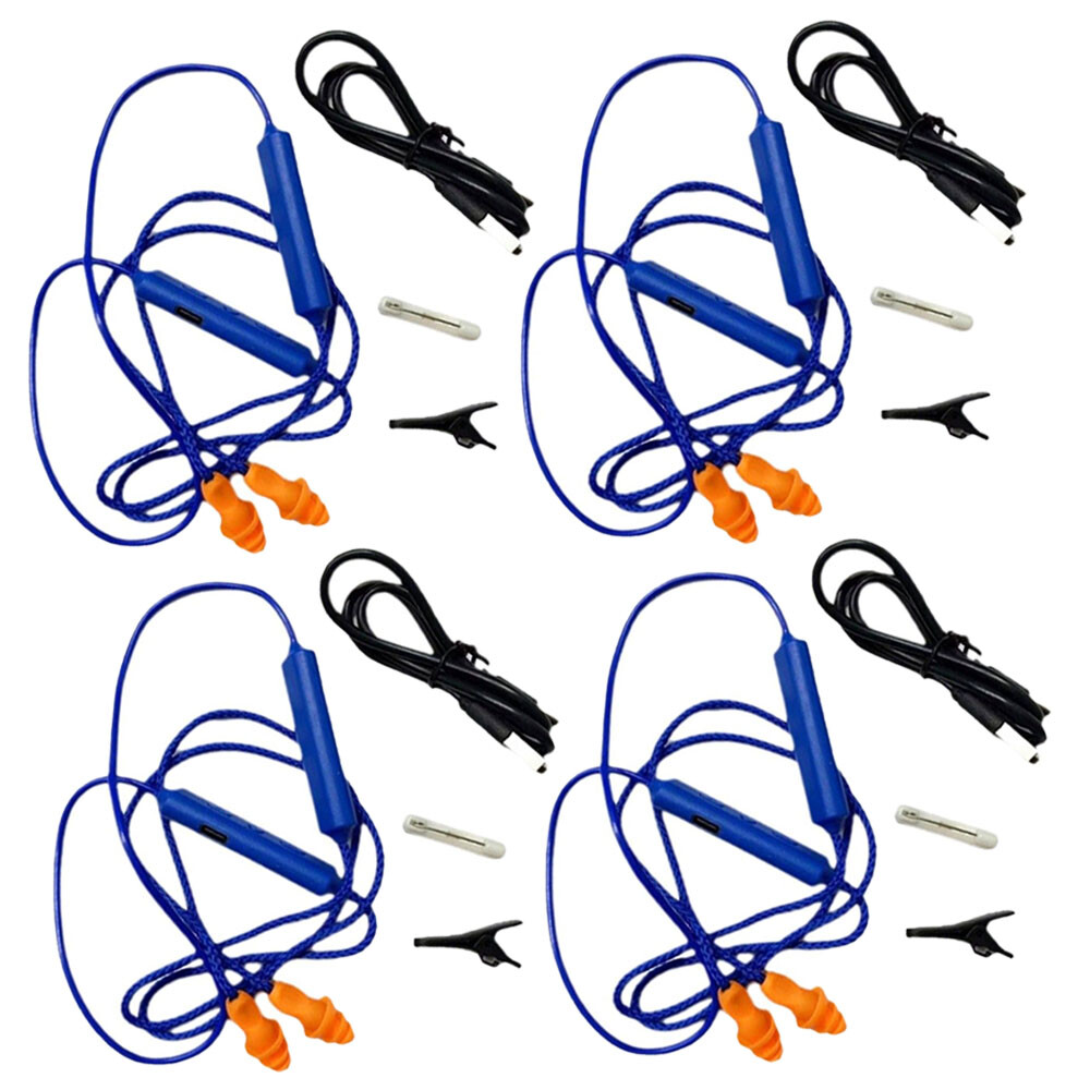 4 Set Blue Ear Plugs Bluetooth Earphone For Work, Noise Suppression, Hearing US