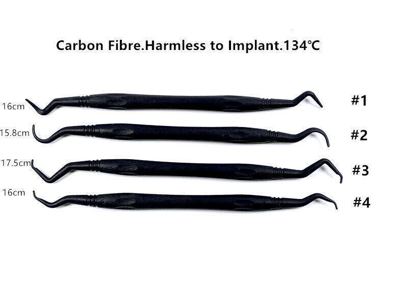 4 pcs/set Dental Carbon Implant Scaling Scaler Periodental Cleaner Scalers