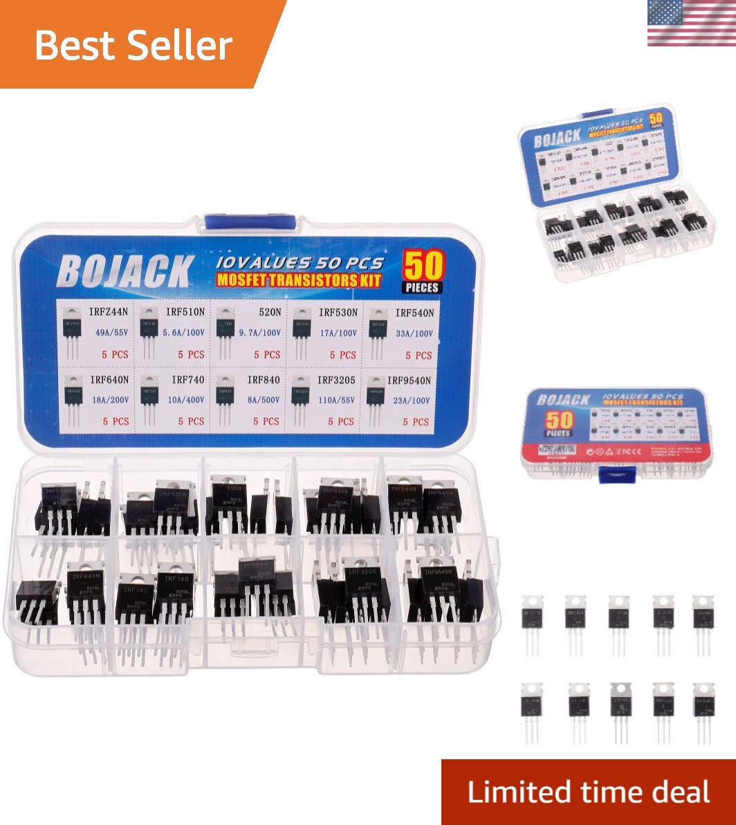 Complete 10 Types 50 Pcs MOSFET Assortment: N&P-Channel – Compliant