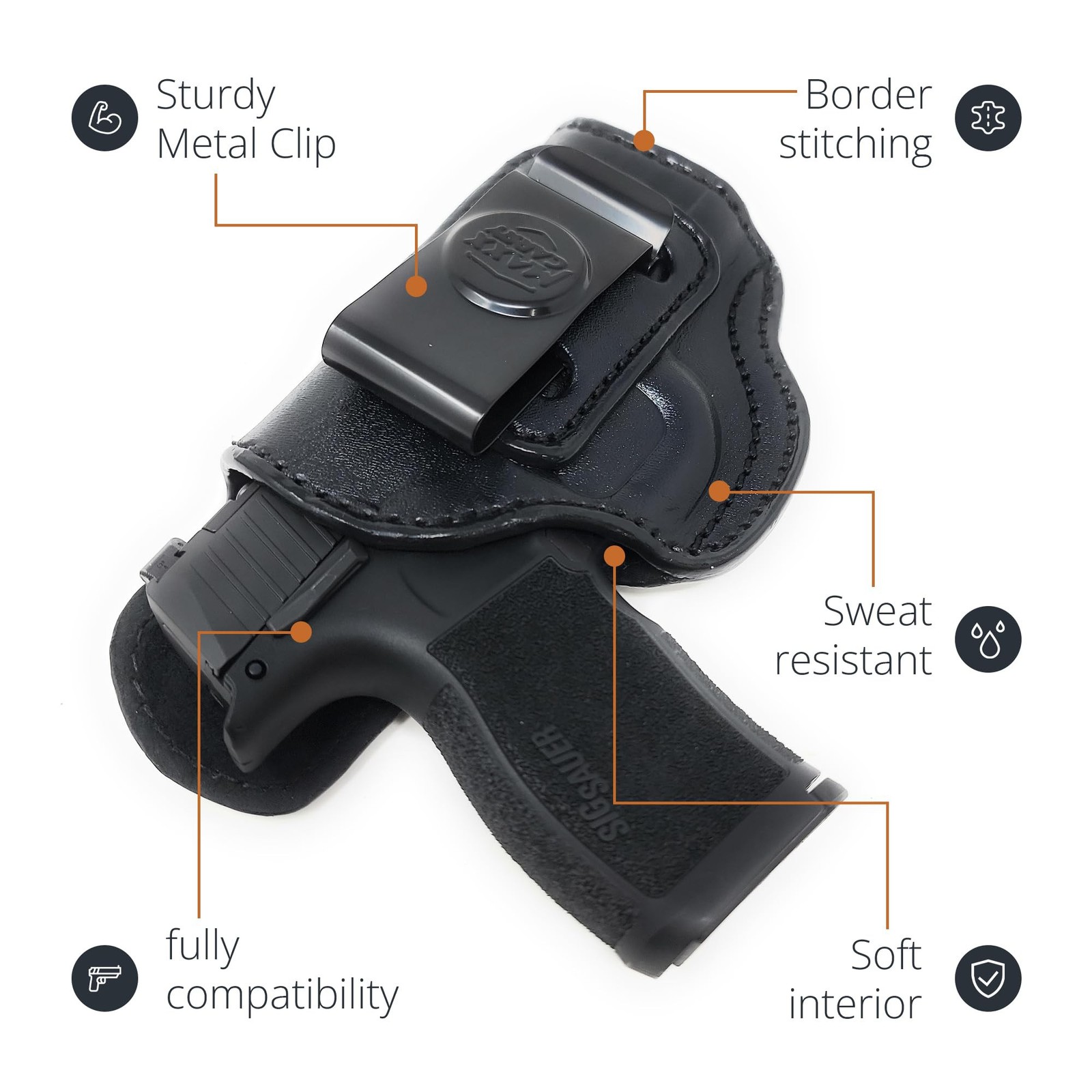 Genuine Leather Iwb Holster Sig Sauer P365 Pistol. Maxx Carry Holsters