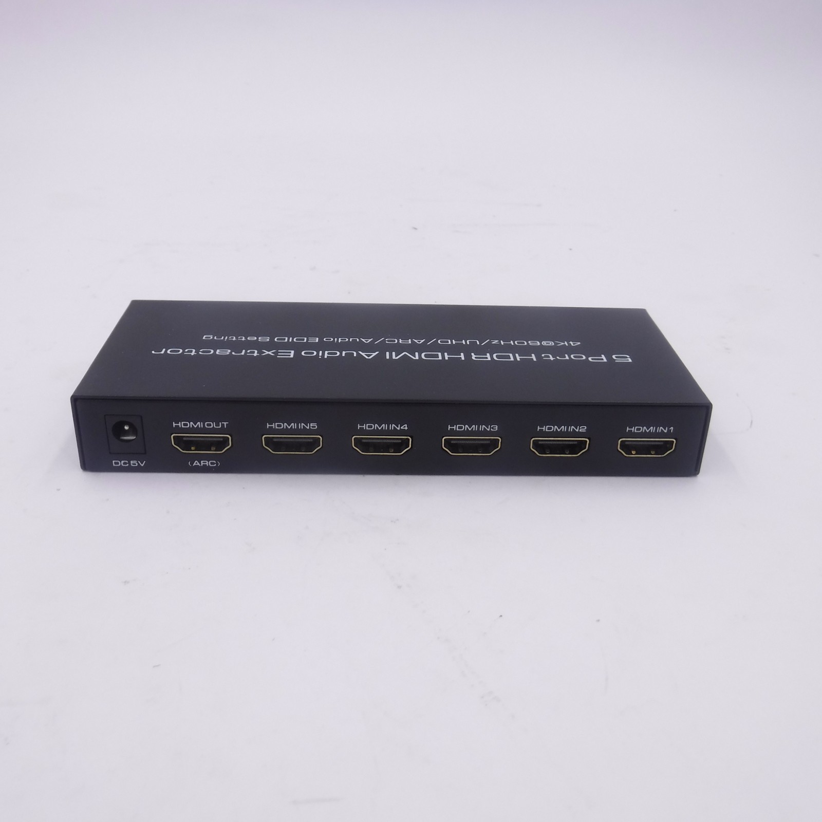 5 Port 4K@60Hz HDMI Switch with Optical & 3.5mm AUX Audio Out