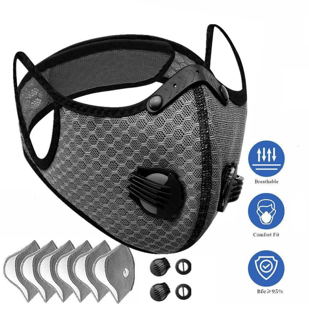 Half Face Cover Respirator Reusable Face Mask Filters Sports Worksite Facepiece