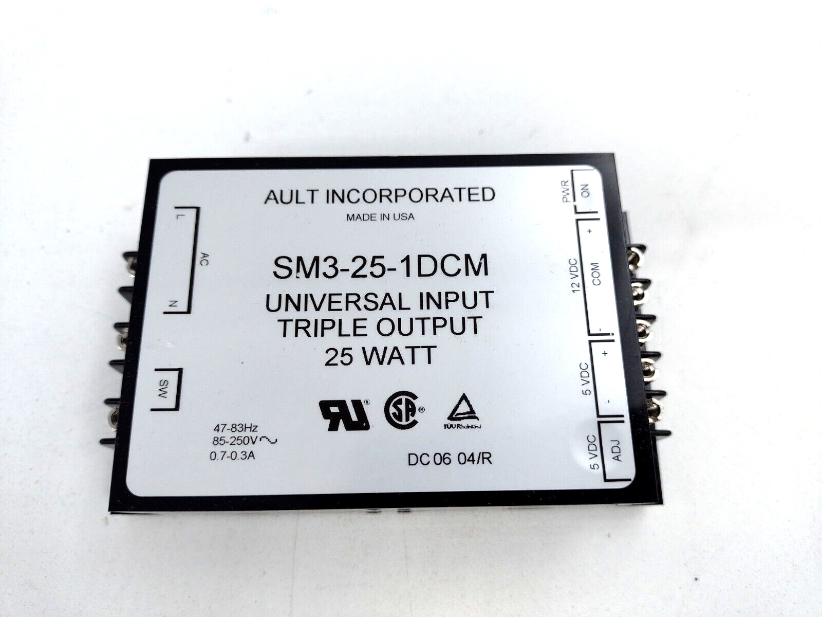 Ault Inc SM3-25-1DCM Universal Input Power Supply 25 WATT 47-83Hz 85-250V