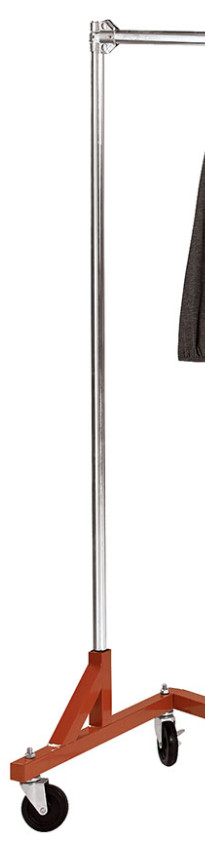 Clothing Garment Rack Z-Truck Rolling Single Rail OSHA Heavy Duty 300 Pounds