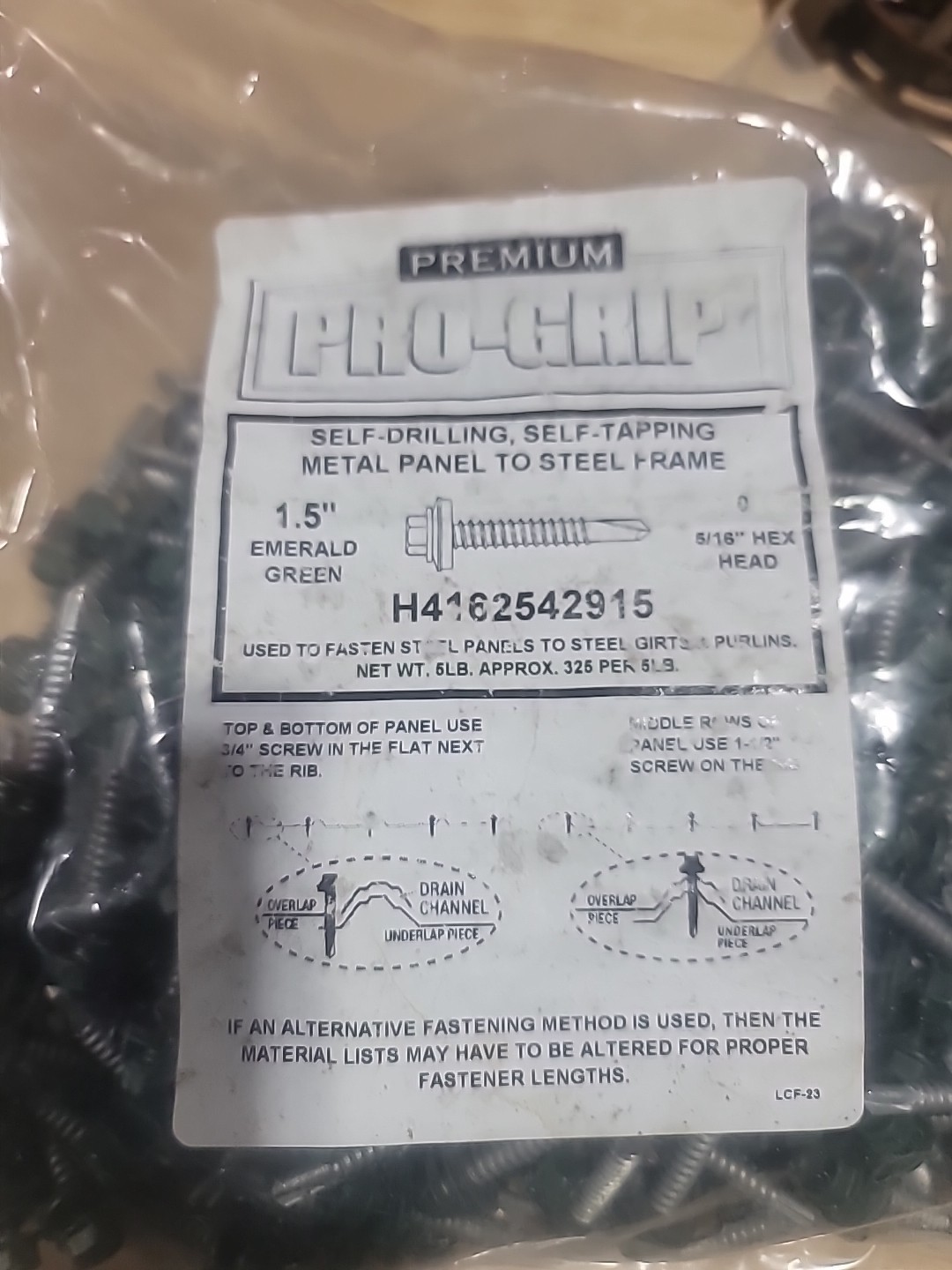 Qty 325 12x 1-1/2″ Hex Head w/w Metal Roofing/Wall to Metal Framing Screws Green