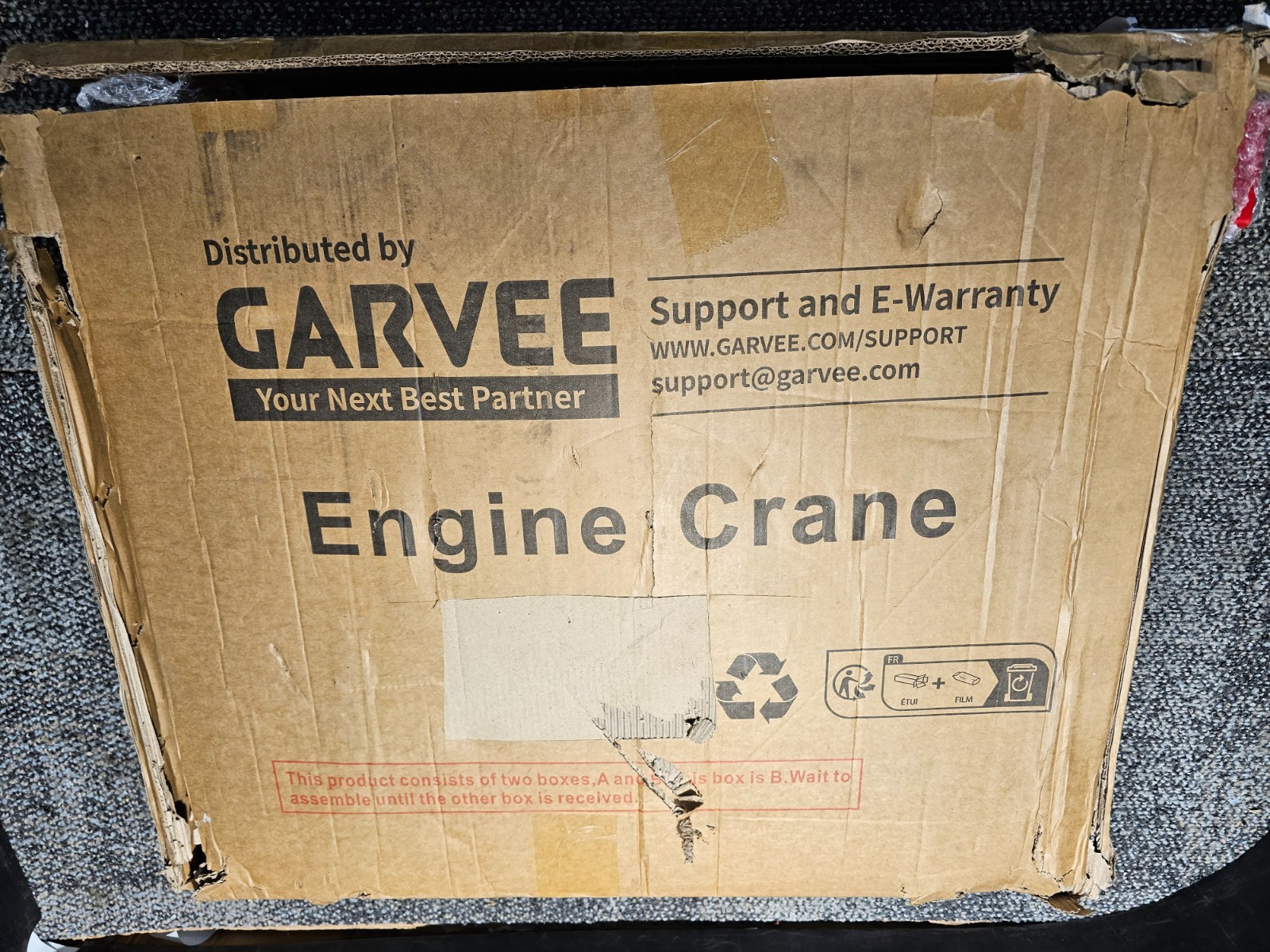 Garvee PAU-OLMMPC3M Engine Crane Base Only, Red Steel *PICTURED ITEM ONLY*