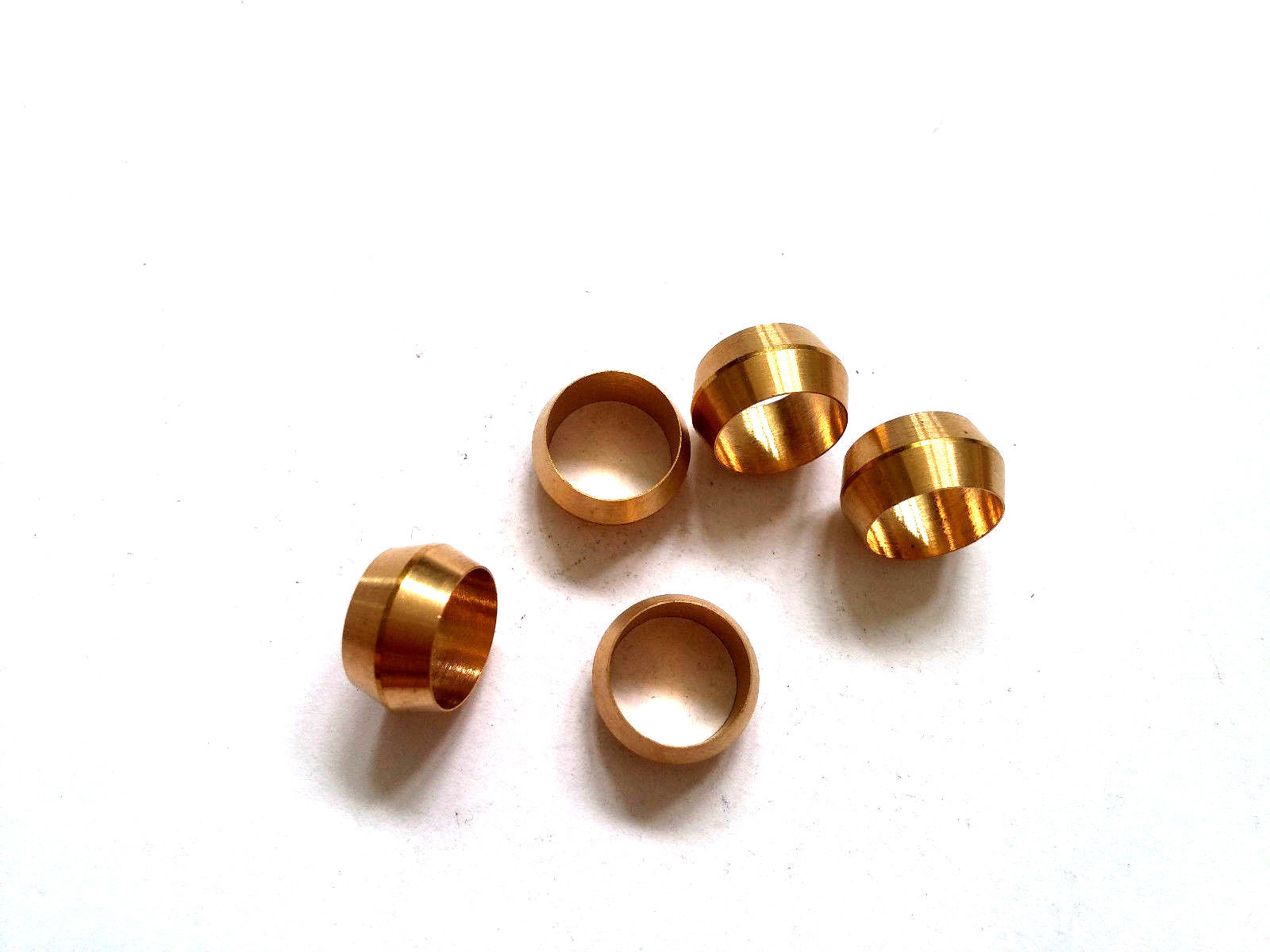 Ф1/4″ ID Brass Olive Barrel Compression Sleeve Ferrule Ring NPT Soft Copper 5pcs