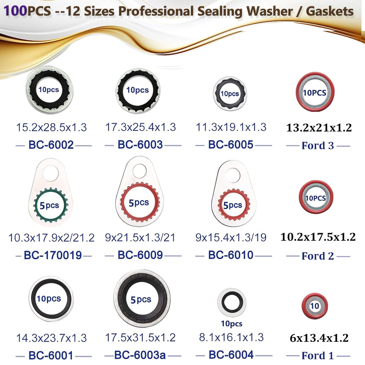 Lucstar 400Pcs AC O Ring Kit – A/C Compressor Seal Gasket Assortment