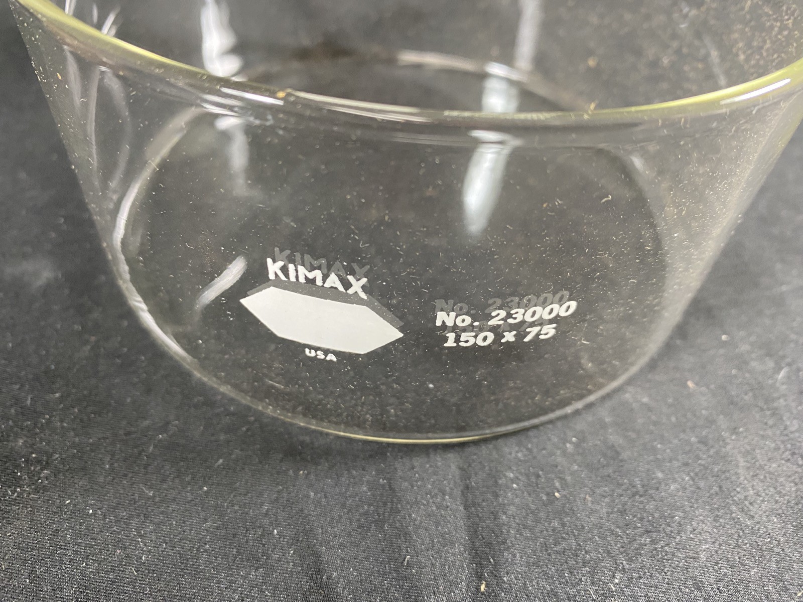 KIMBLE KIMAX 1200mL 150mm D x75mm H Glass Crystallization Dish 23000-15075