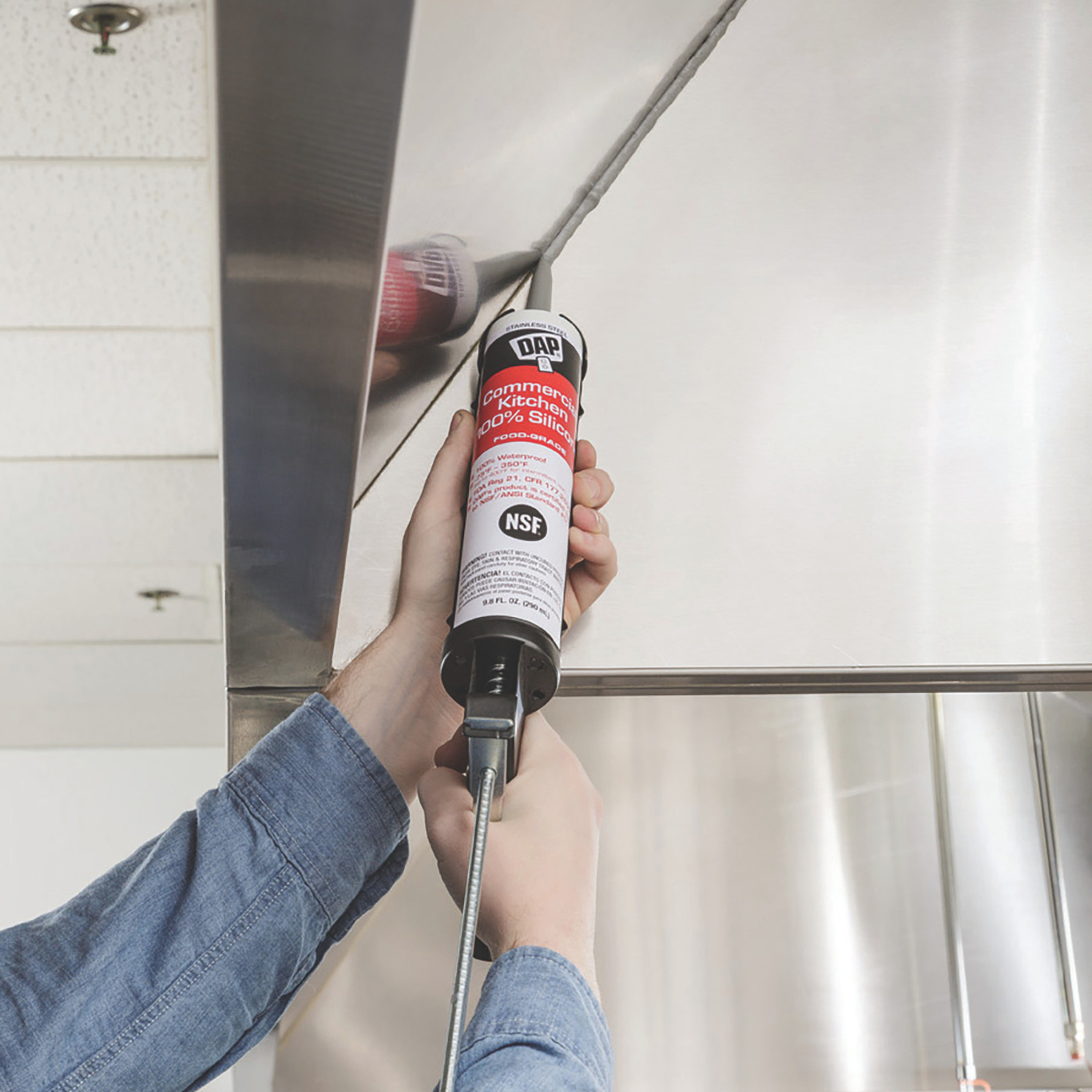 DAP Commercial Kitchen 100% Silicone Sealant: 9.8 fl oz. (Stainless Steel)