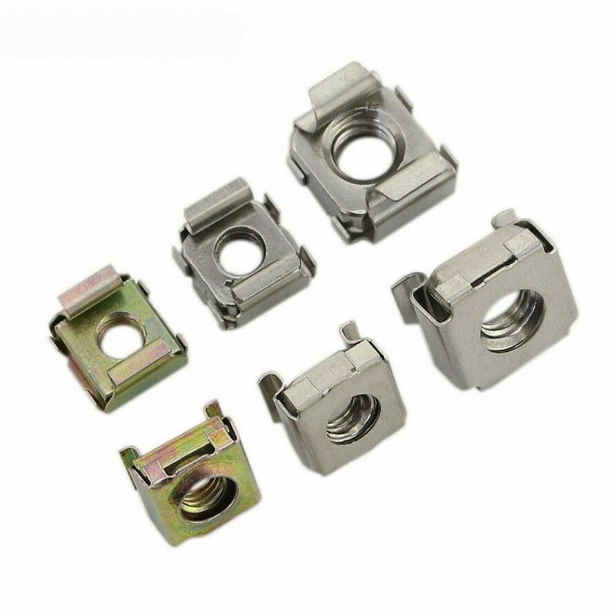 Cage Nuts M4 M5 M6 M8 Cabinet Nuts Rack Nuts 201, 304 Stainless Steel Color Zinc