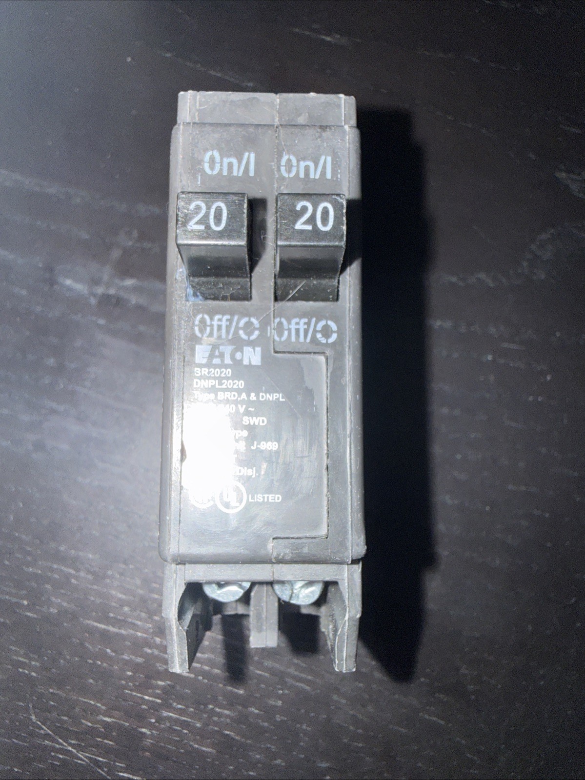 Eaton BR2020 20 Amp 2-Pole 120/240V Tandem Circuit Breaker