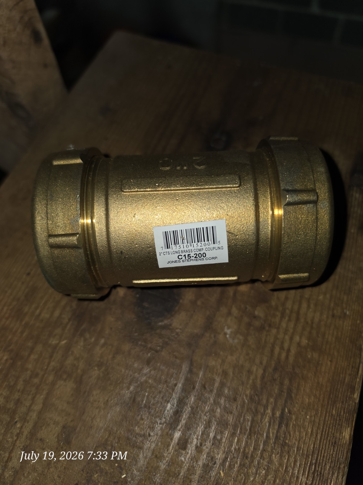 2″ C Brass Compression Coupling Pipe Repair Fitting Copper Tube Size Indonesia