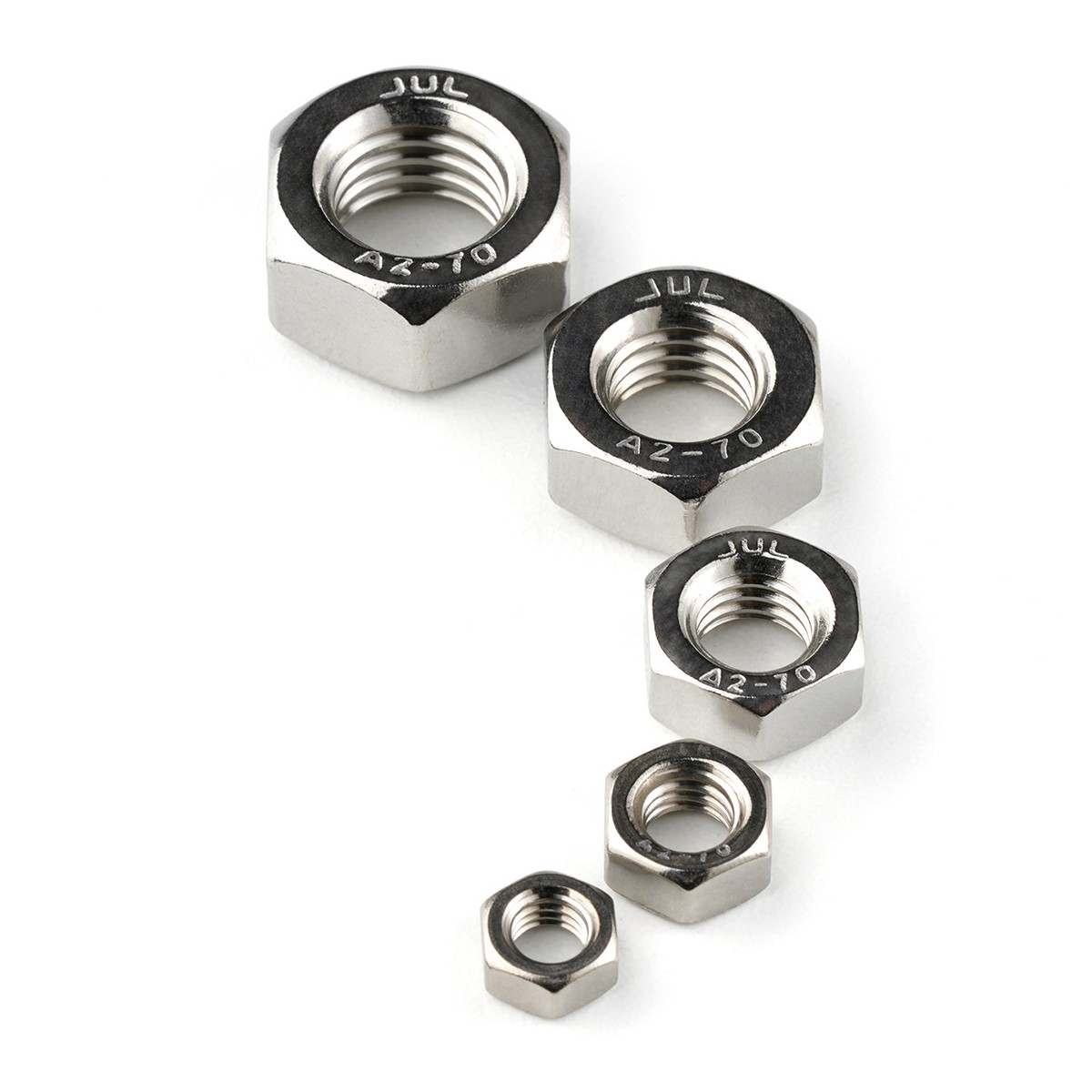 M1.0 M1.2 M1.4 to M64 Hex Full Nuts DIN 934 A2 & A4 Stainless Steel Hexagon Nuts