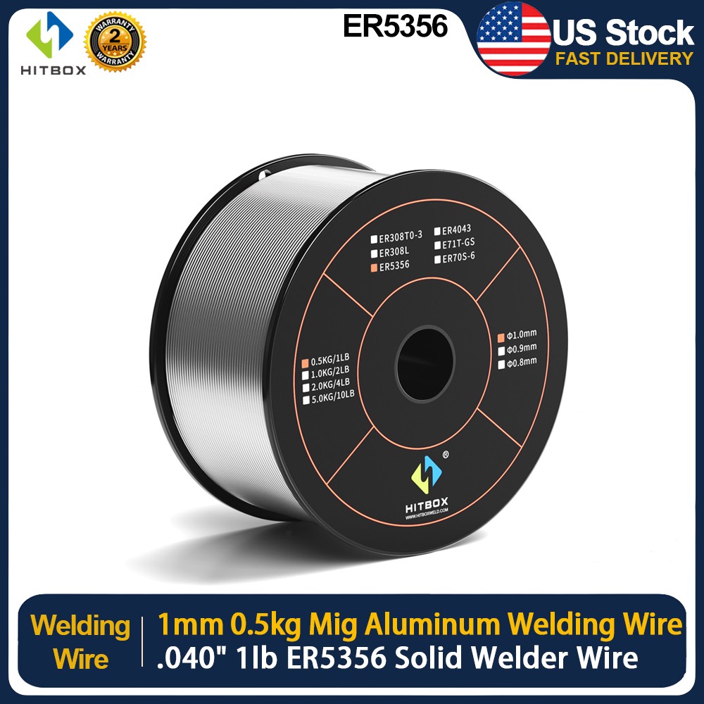 HITBOX ER5356 Aluminum Wire Solid Wire MIG Welding Wire Alloy 0.5KG 1mm US