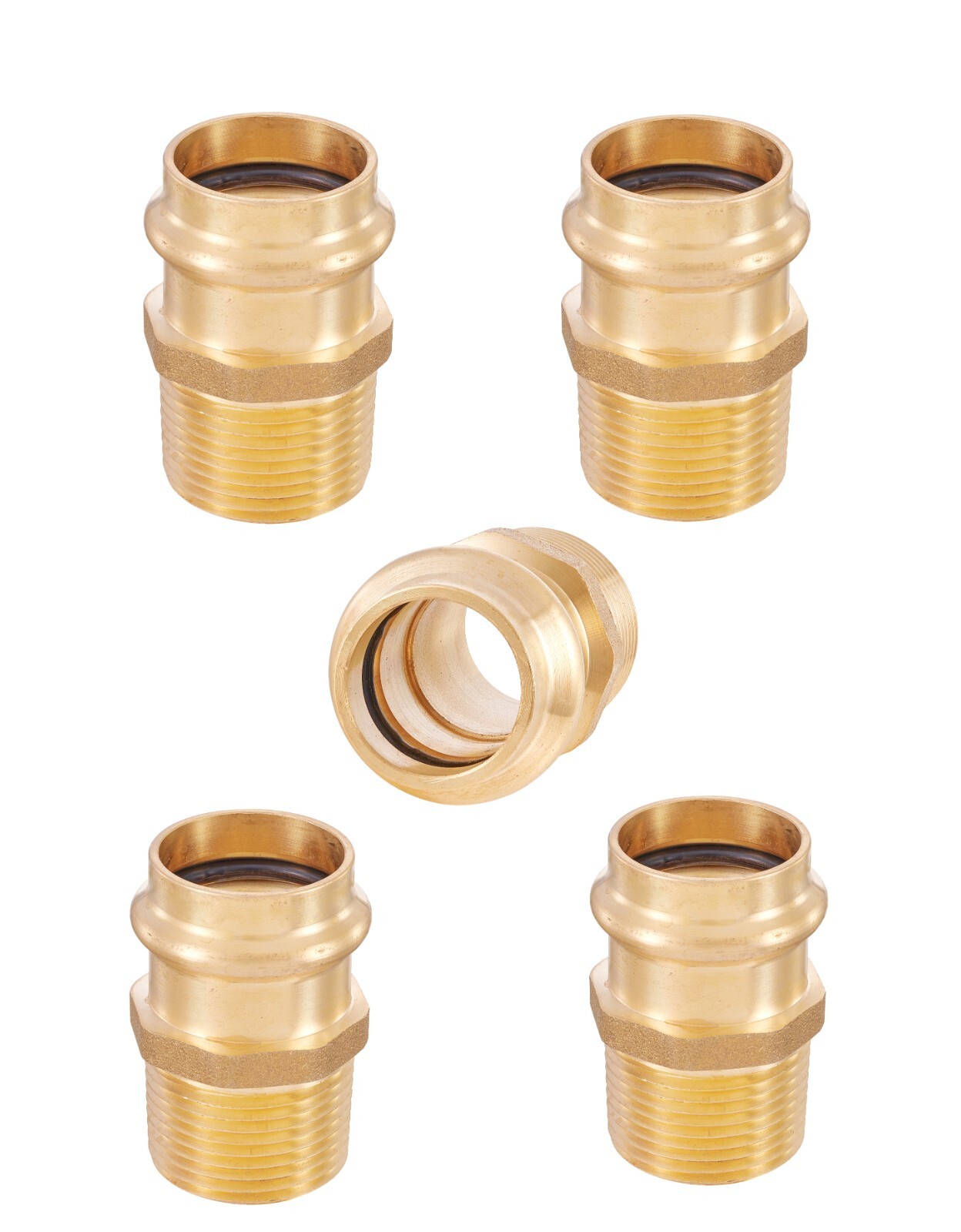 5 PCS EFIELD 3/4″ Press Fit X 3/4″ Male NPT Brass Adapters, Full Port, Lead Free