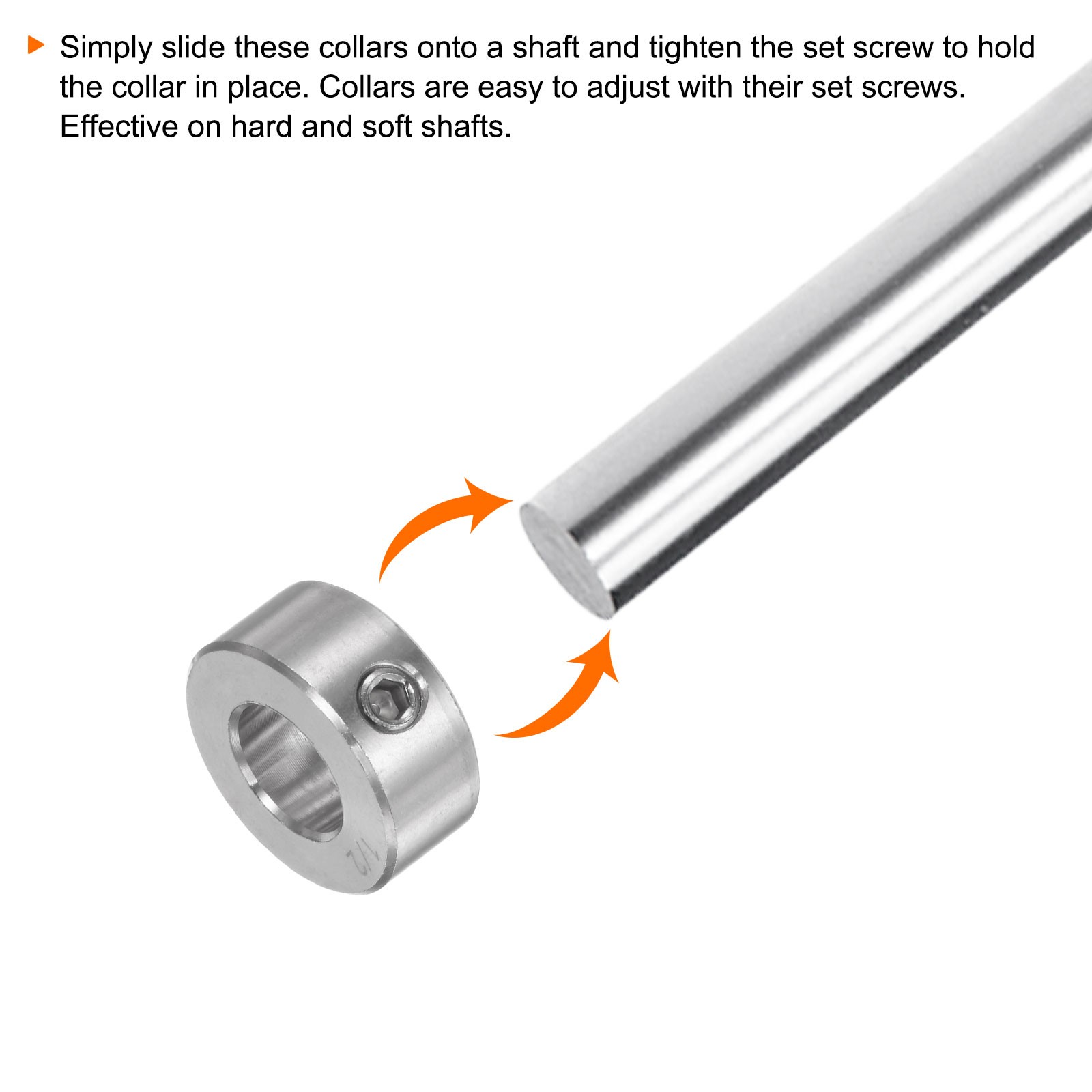 4pcs 1/2″ Bore Stainless Steel Set Screw Shaft Collars 1″ OD 7/16″ Width