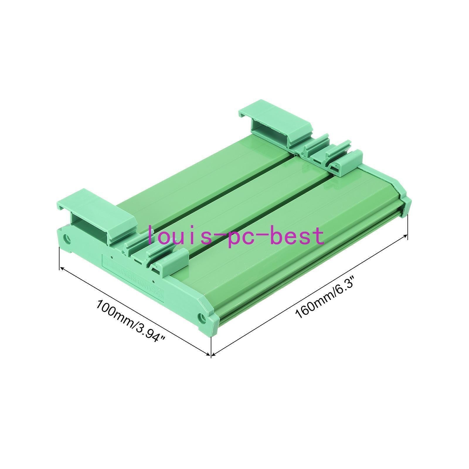 PCB DIN Rail Mount Carrier, Circuit Board Mounting Holder 100x160mm Green