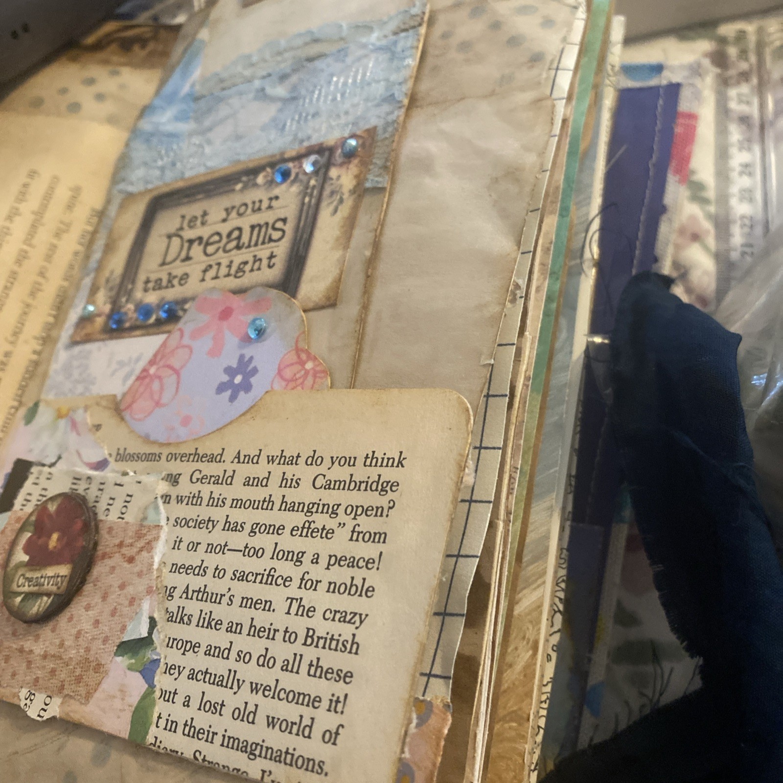 Junk Journal Handmade with pockets, belly bands, tucks journal cards, tags