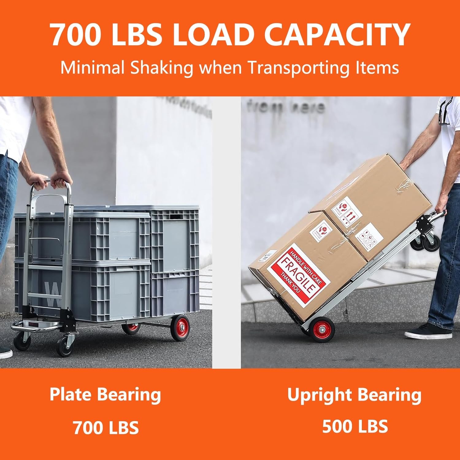 Aluminum Folding Hand Truck 550 LBS Capacity Convertible Hand Truck Dolly Cart