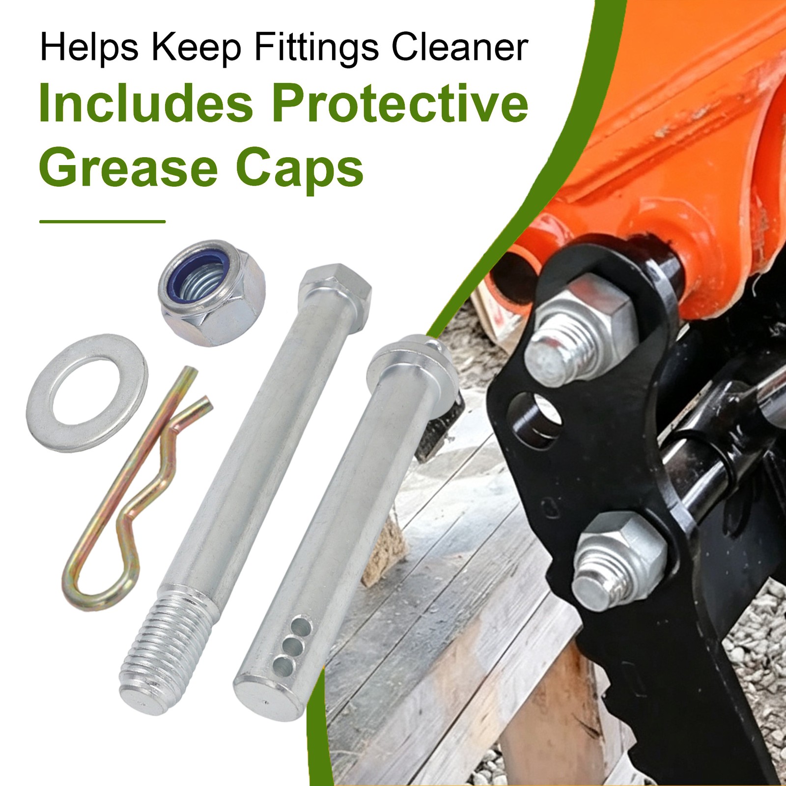 25mm Greasable Bucket Thumb Pin Kit For 1 Ton Mini Excavator Quick Pivot Pins