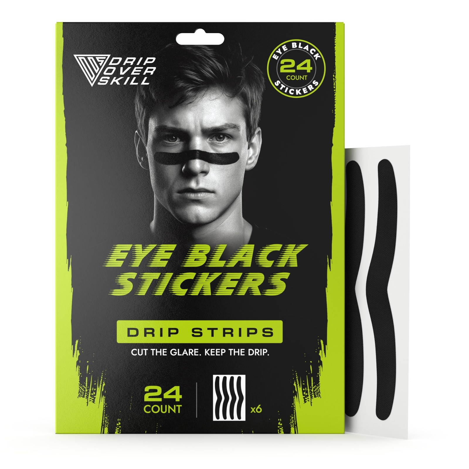 DRIP Strips Pro-Grade Eye Black Stickers, 24 Pack, Natural Flex & Stretch Eye…