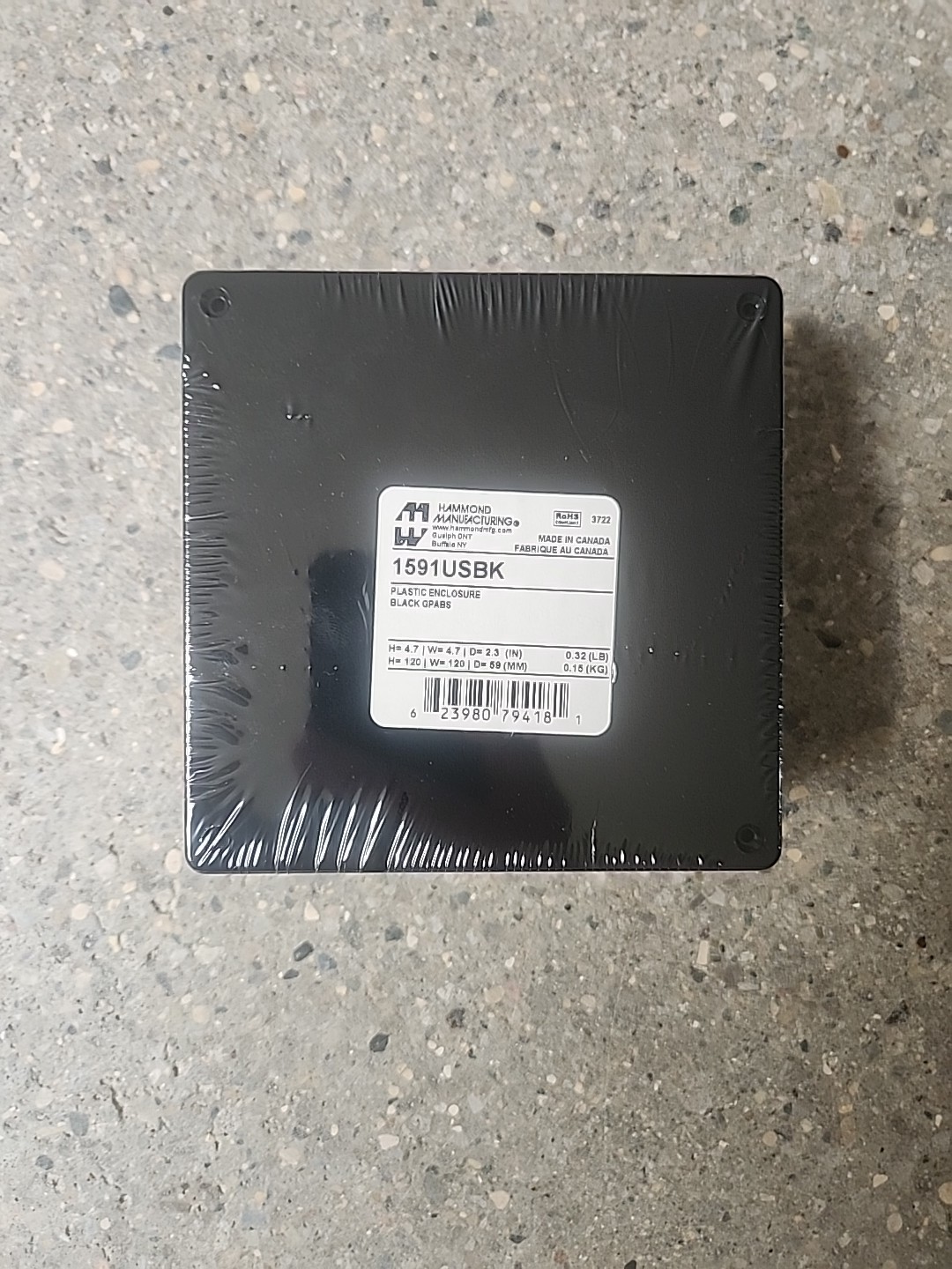 Project Box 4.7×4.7×2.36 HAMMOND MFG 1591USBK Enclosure, Box-Lid, ABS, Black ⚫️