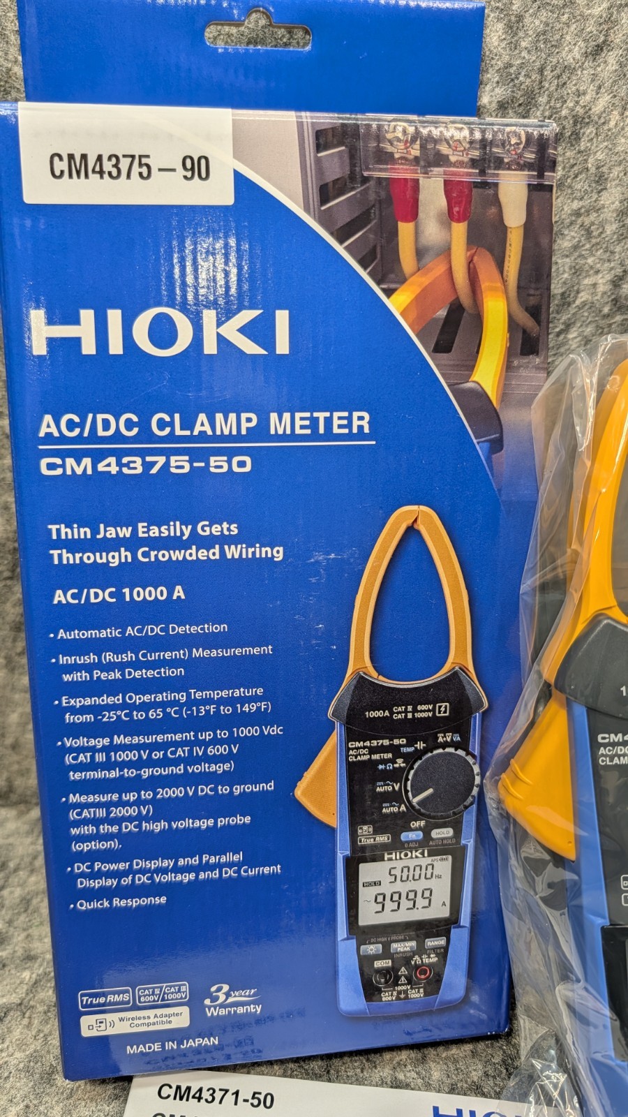 HIOKI CM4375-90 AC/DC Clamp Meter 1000A True RMS w/Wireless Z3210 Adapter Kit