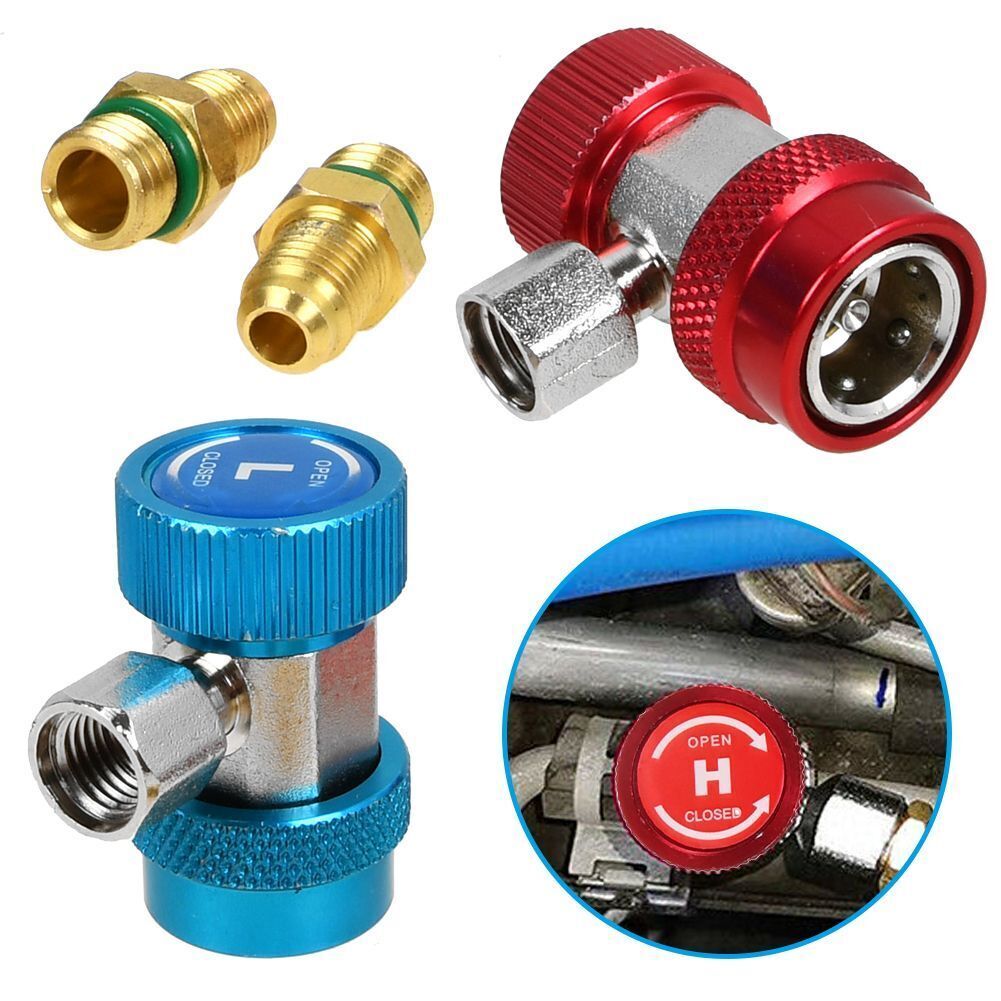 AC High Low Side Quick Connector Adapter Fitting Coupler Kit For Car AC 1/4″ SAE