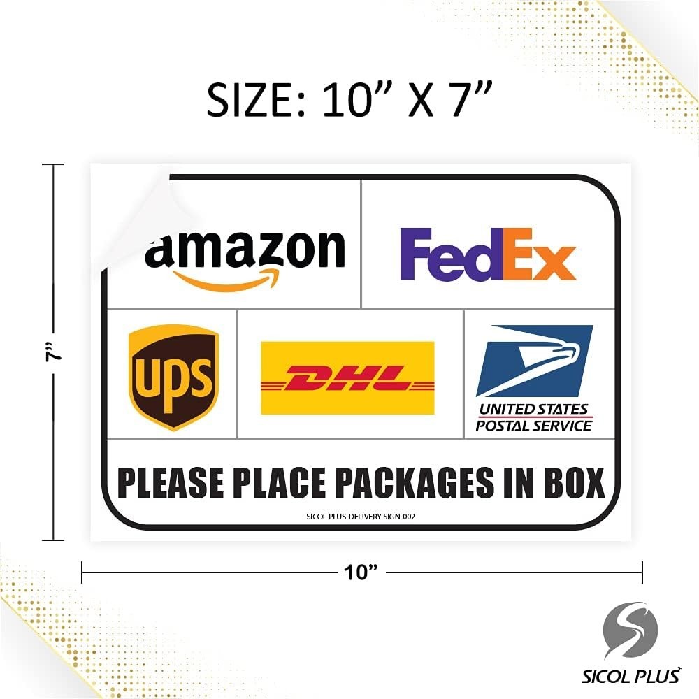 Package Delivery Signs 02 pack Package Delivery Stickers size 10 x 7 Inches O…
