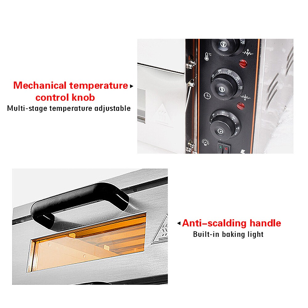 Commercial Countertop Pizza Oven Double Deck Pizza Marker For 16″ Pizza Indoor