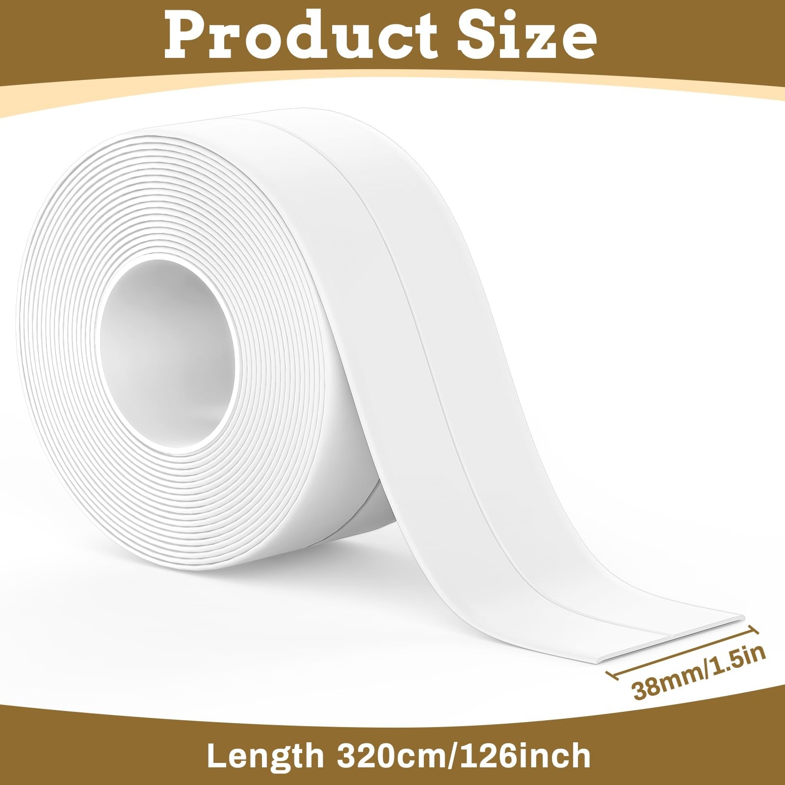 Fixmend White Caulk Tape Waterproof Self Adhesive, Toilet Caulking