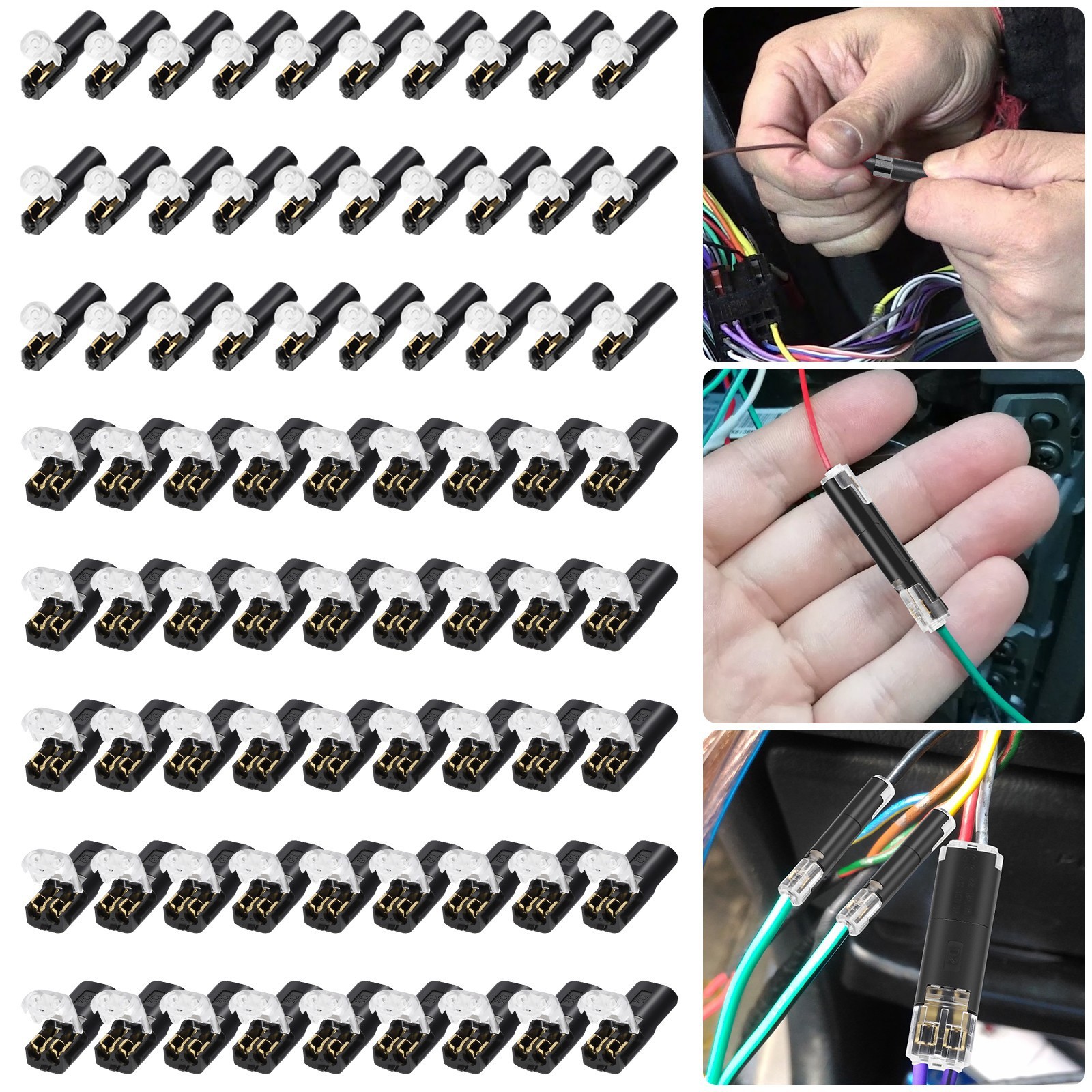 80PCS Plug-In Quick Wire Connectors, Reusable Clamp Terminal Blocks for Cables✔️